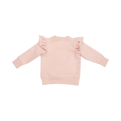 Ruffle Sweatshirt + Paperbag Jogger - Checkerboard Pink-Angel Dear