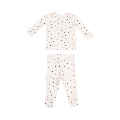 Rib Lounge Wear Set - Navy Mini Dot