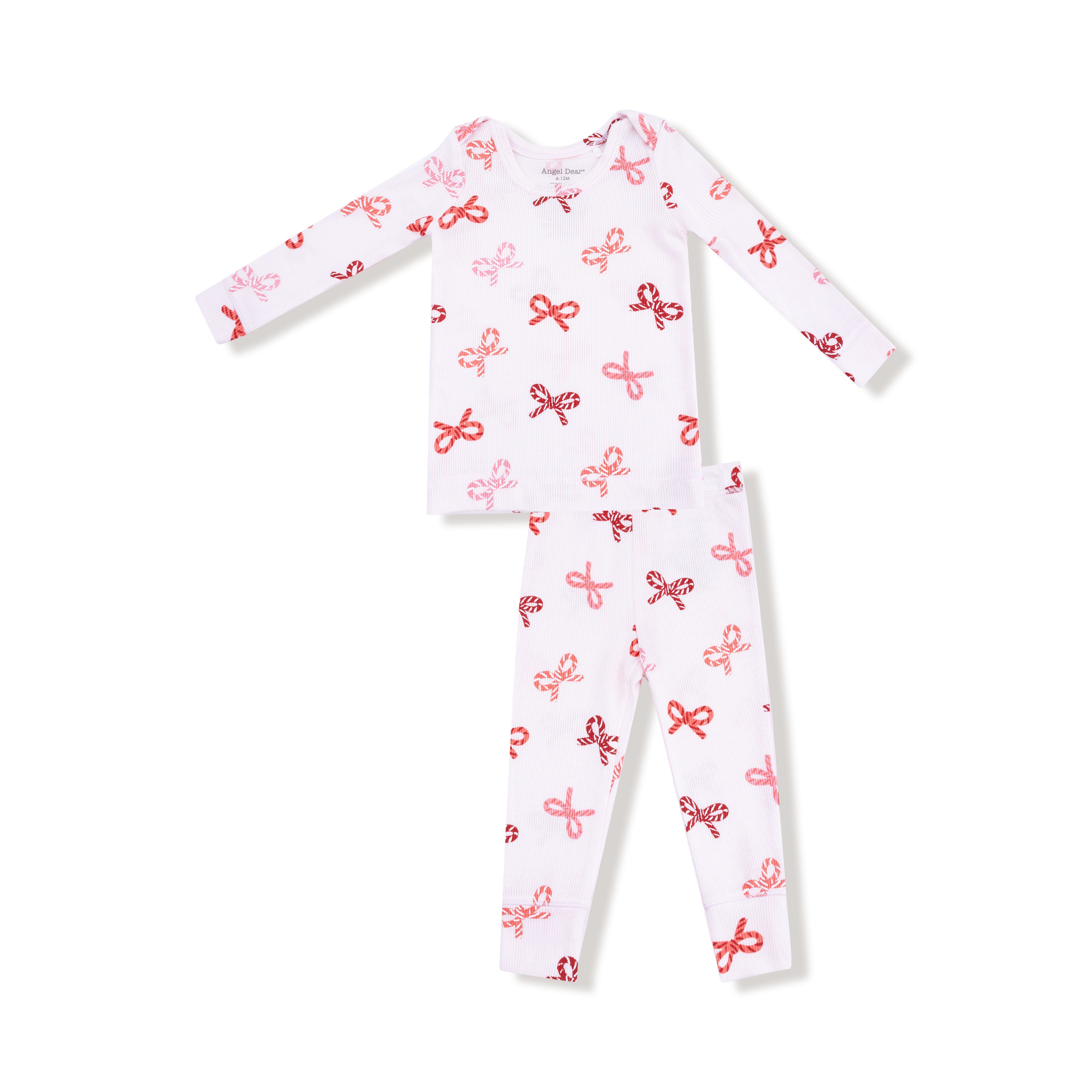 Loungewear Set in our  Candy Cane Bows print from Angel Dear