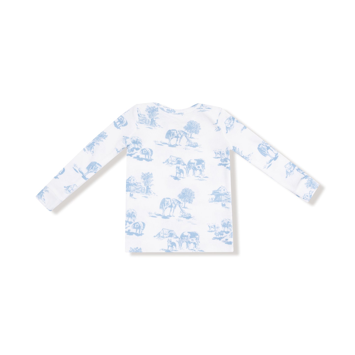 Loungewear Set in our  Farm Toile - Blue print from Angel Dear