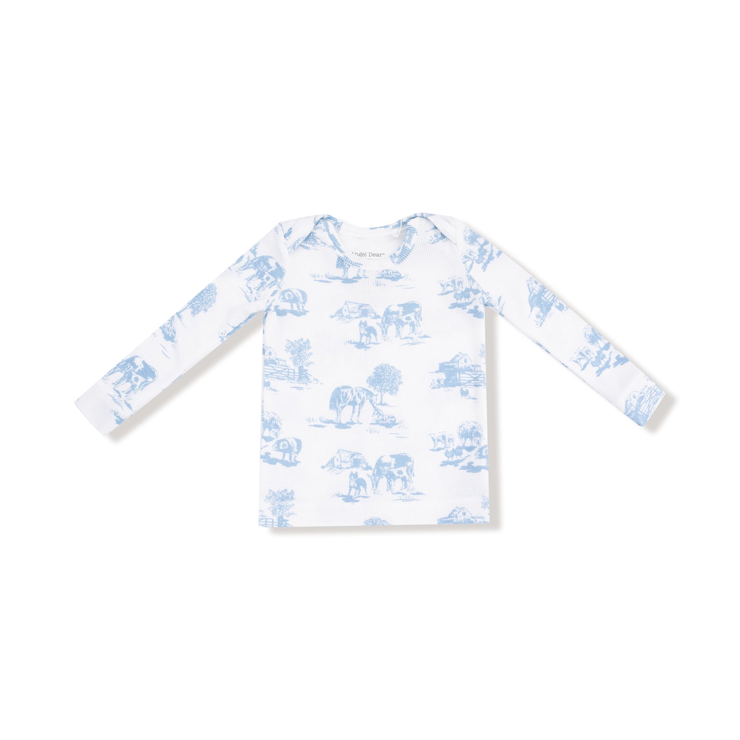Loungewear Set in our  Farm Toile - Blue print from Angel Dear