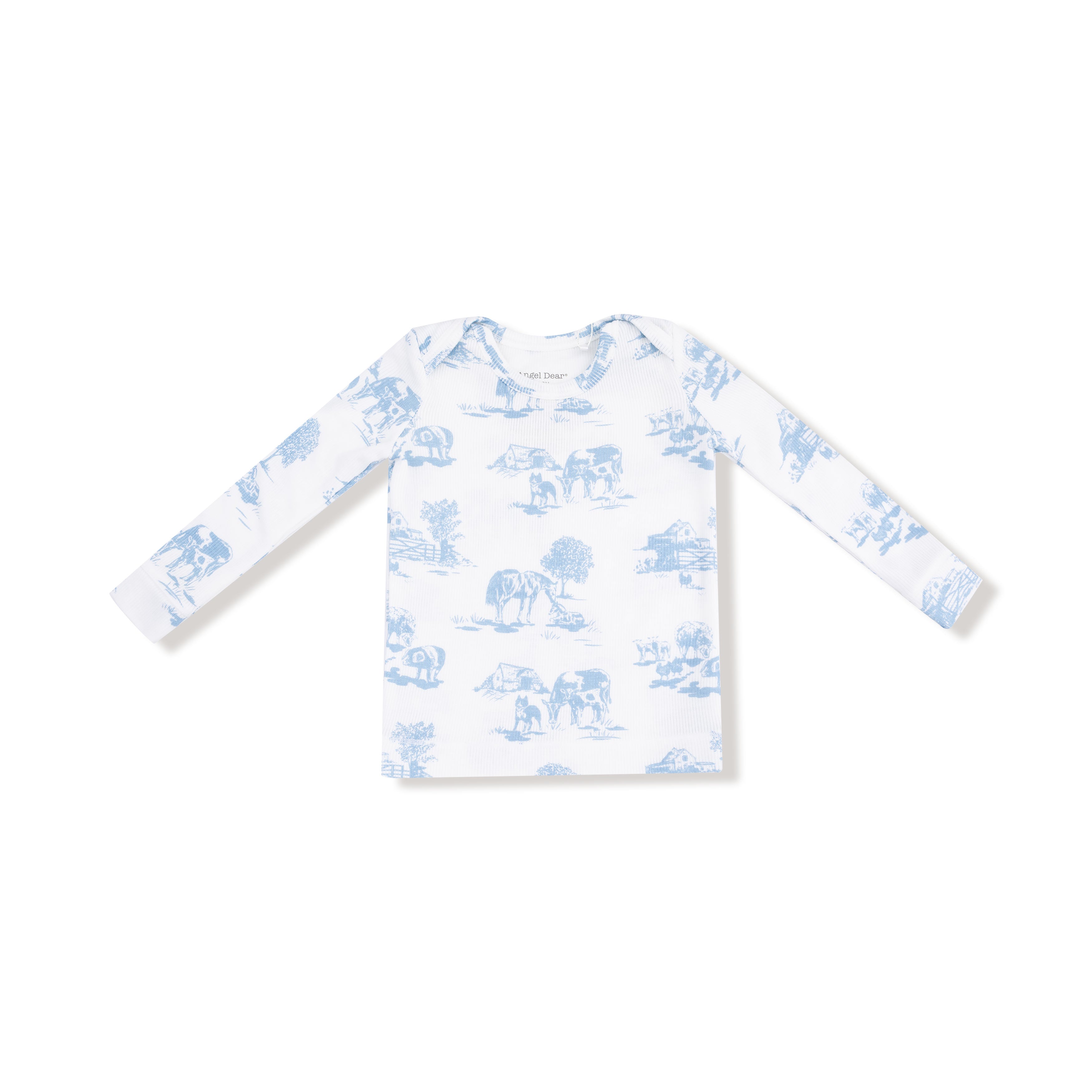 Loungewear Set in our  Farm Toile - Blue print from Angel Dear