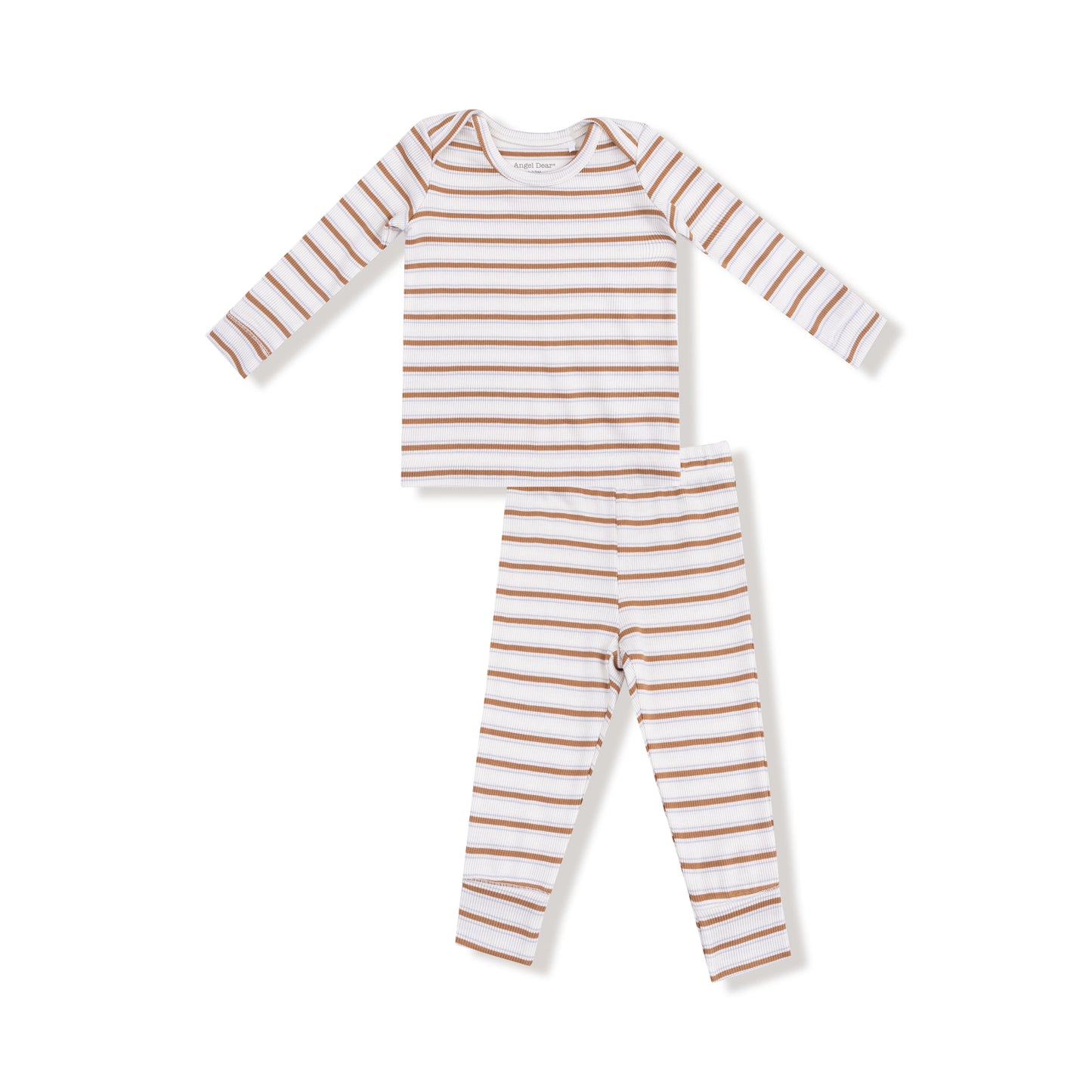 Loungewear Set in our  Vintage Stripe - Brown print from Angel Dear