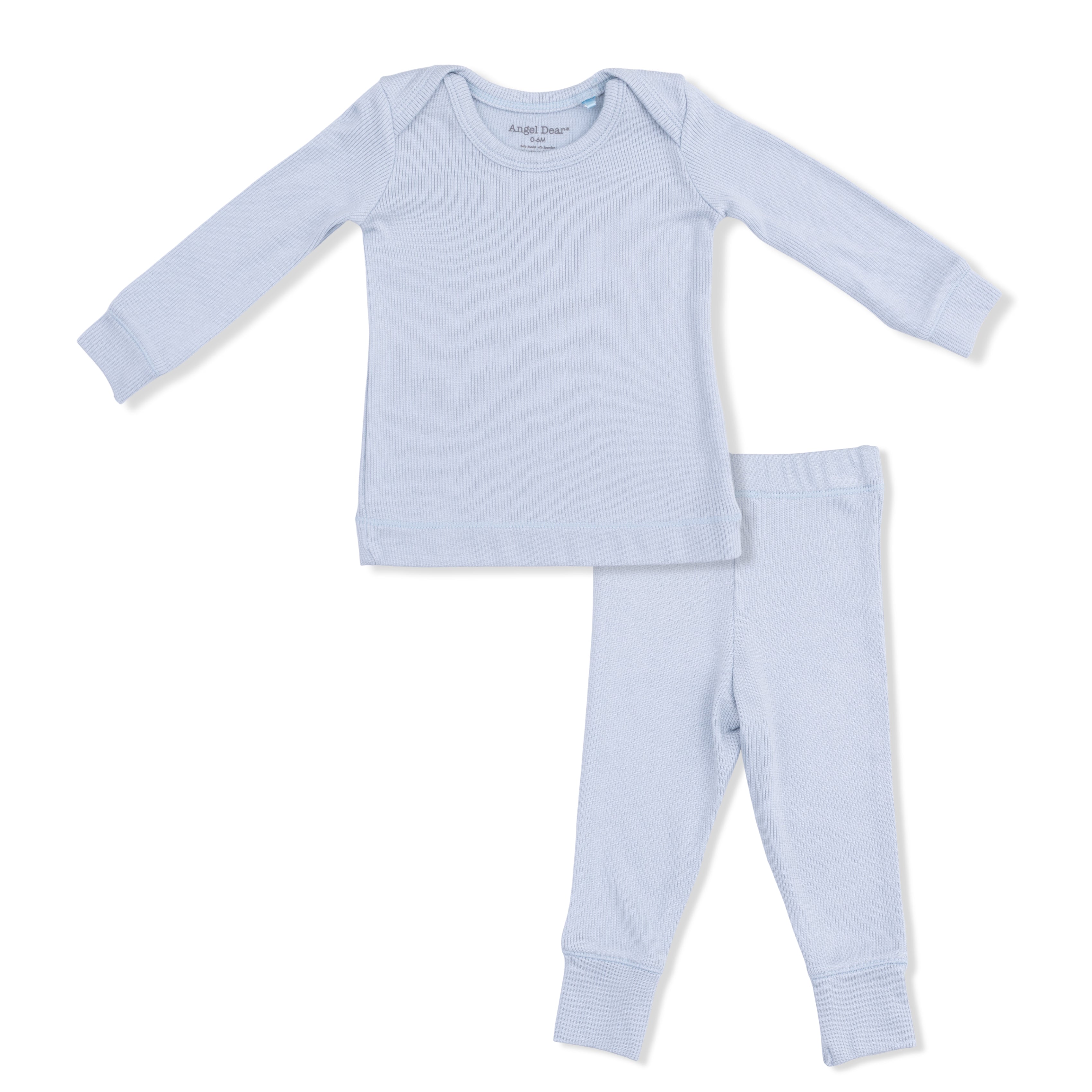 Solid Niagara Mist Rib- Loungewear Set-Angel Dear