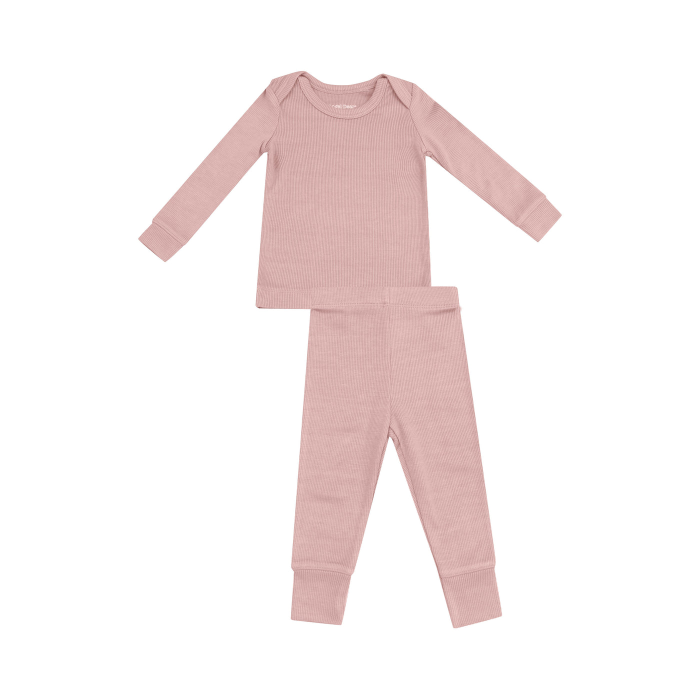 Rib Lounge Wear Set - Solid Silver Pink-Angel Dear