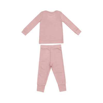 Rib Lounge Wear Set - Solid Silver Pink-Angel Dear