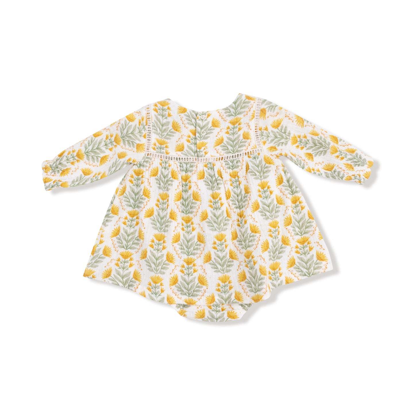 Puffed Long Sleeve Bubble with Skirt in our  Winter Dandelions print from Angel Dear