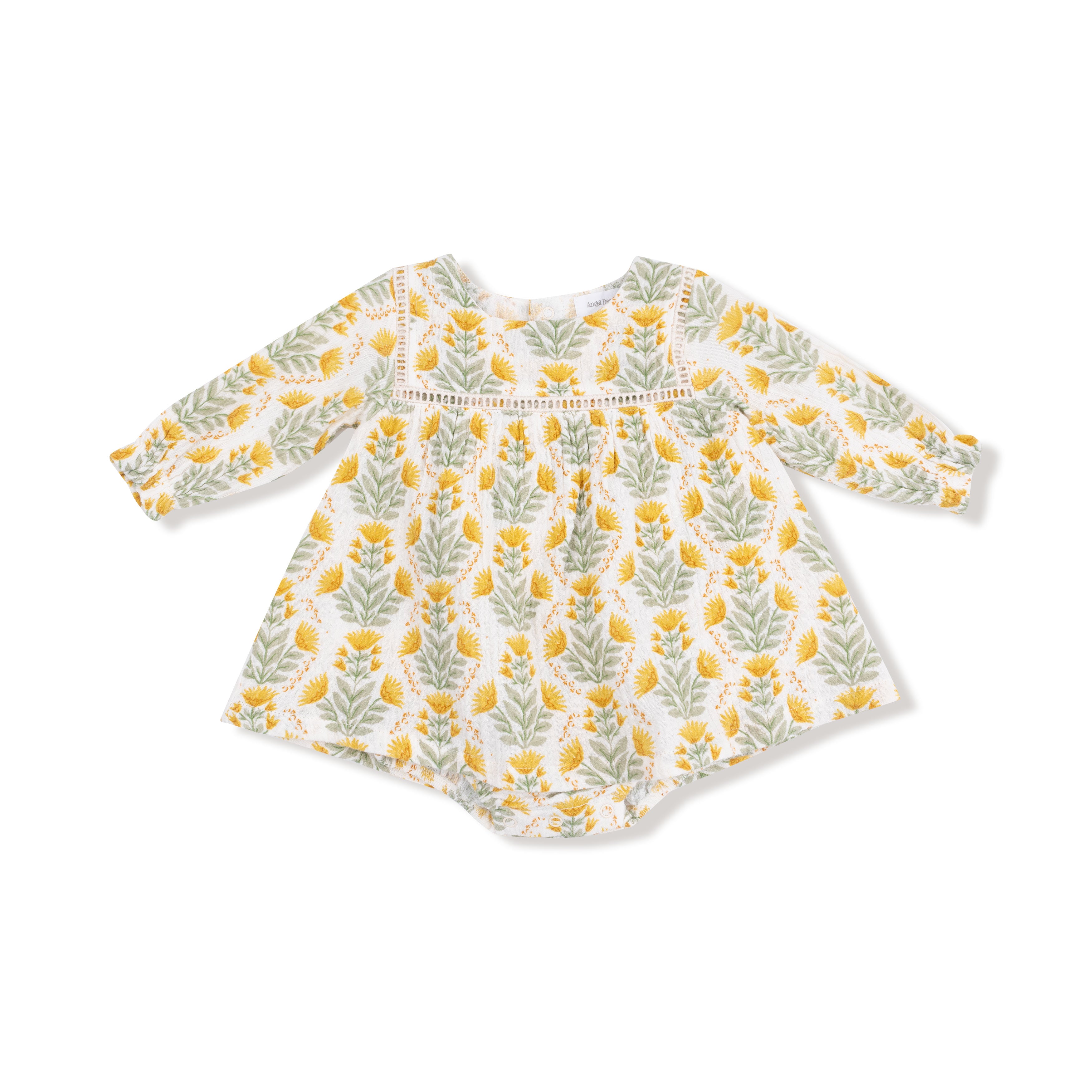 Puffed Long Sleeve Bubble with Skirt in our  Winter Dandelions print from Angel Dear