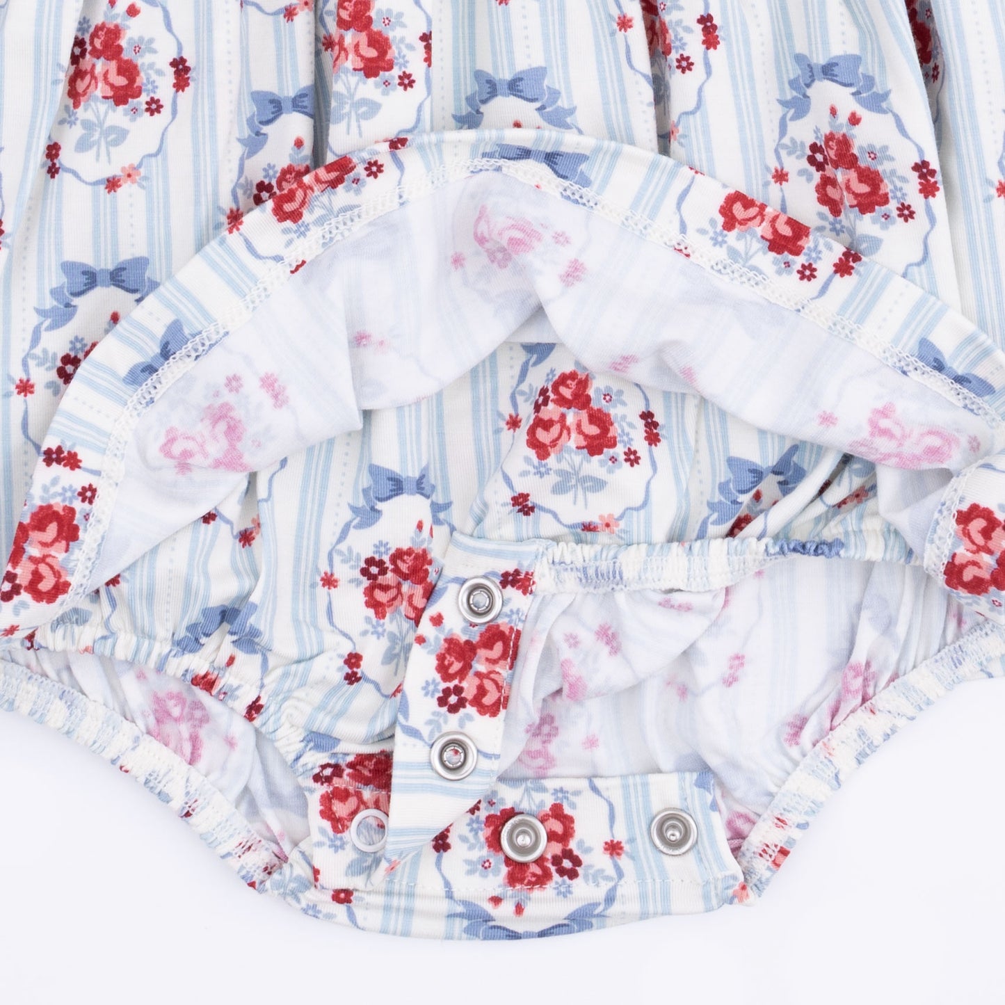 Beverly Cameo Stripe - Long Sleeve Bubble with Peter Pan Collar and Skirt