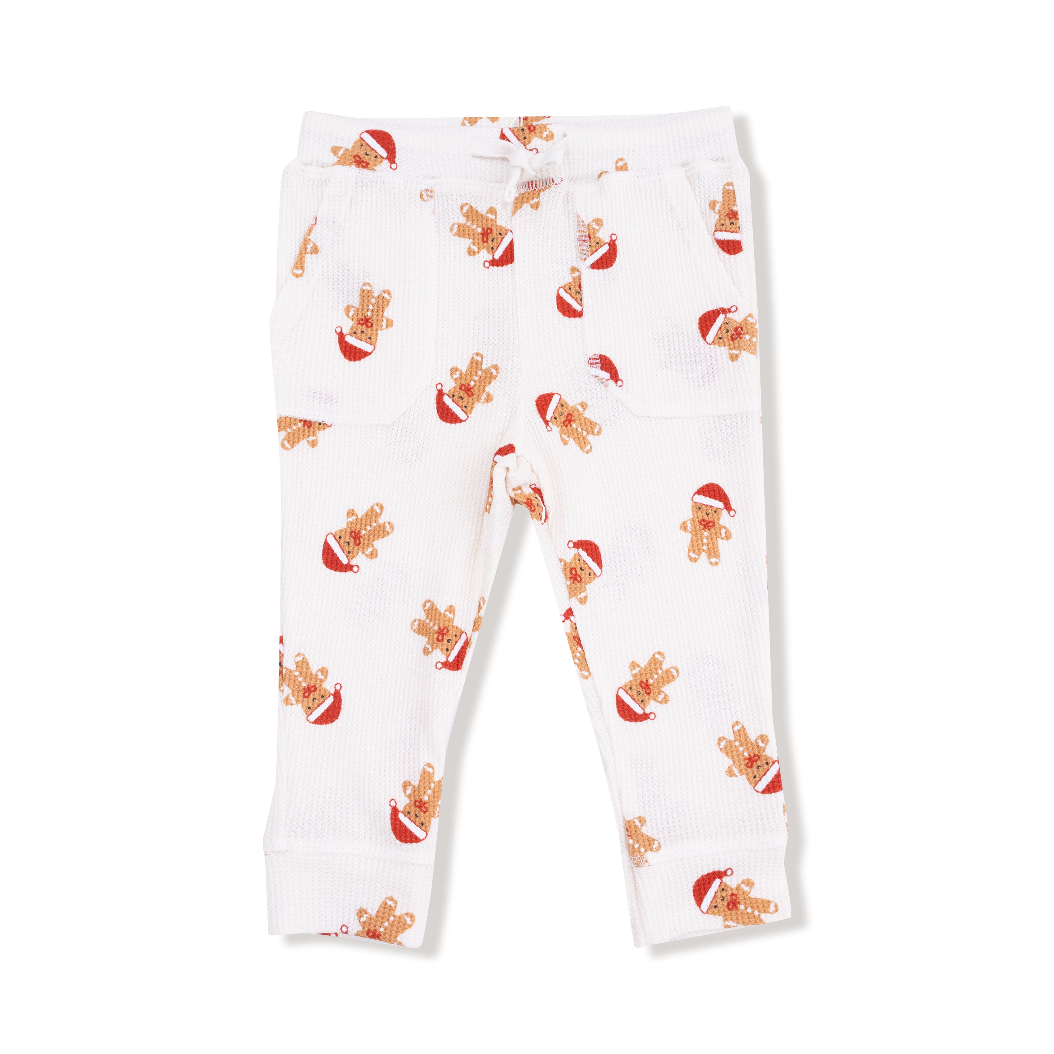 Waffle Jogger Pant in our  Gingerbread print from Angel Dear