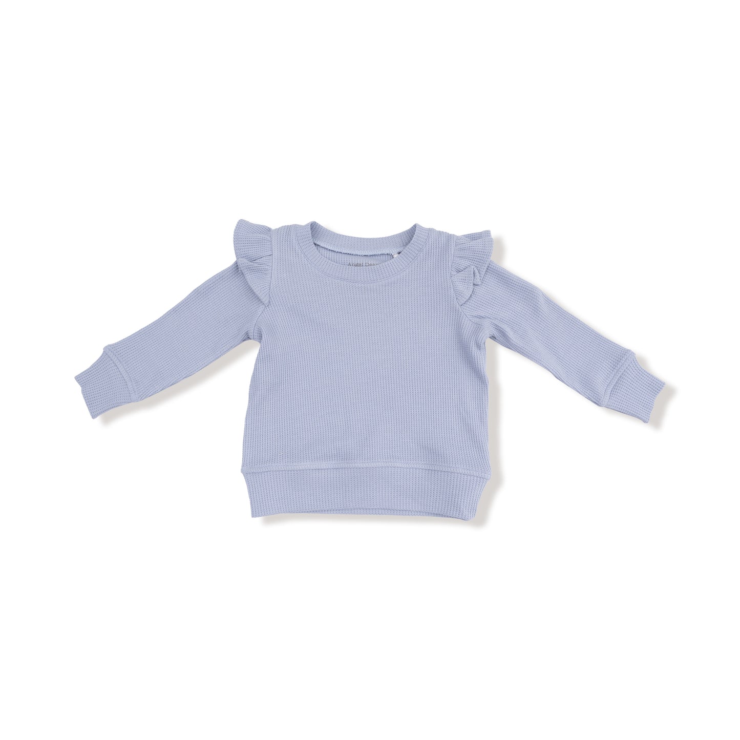 Ruffle Shoulder Shirt and Flare Pant in our  Ribbon Floral Fling print from Angel Dear