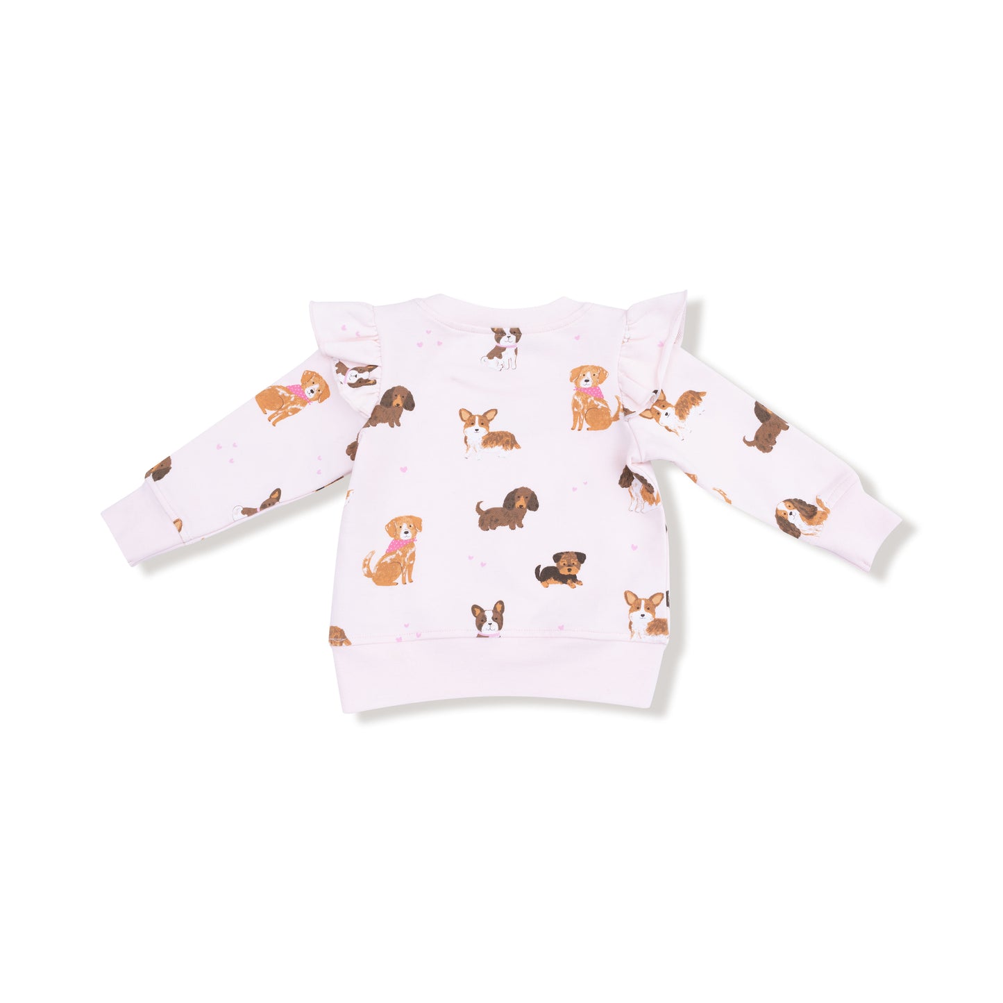Ruffle Sweatshirt + Legging Set in our  Best Friend Dogs - Pink print from Angel Dear