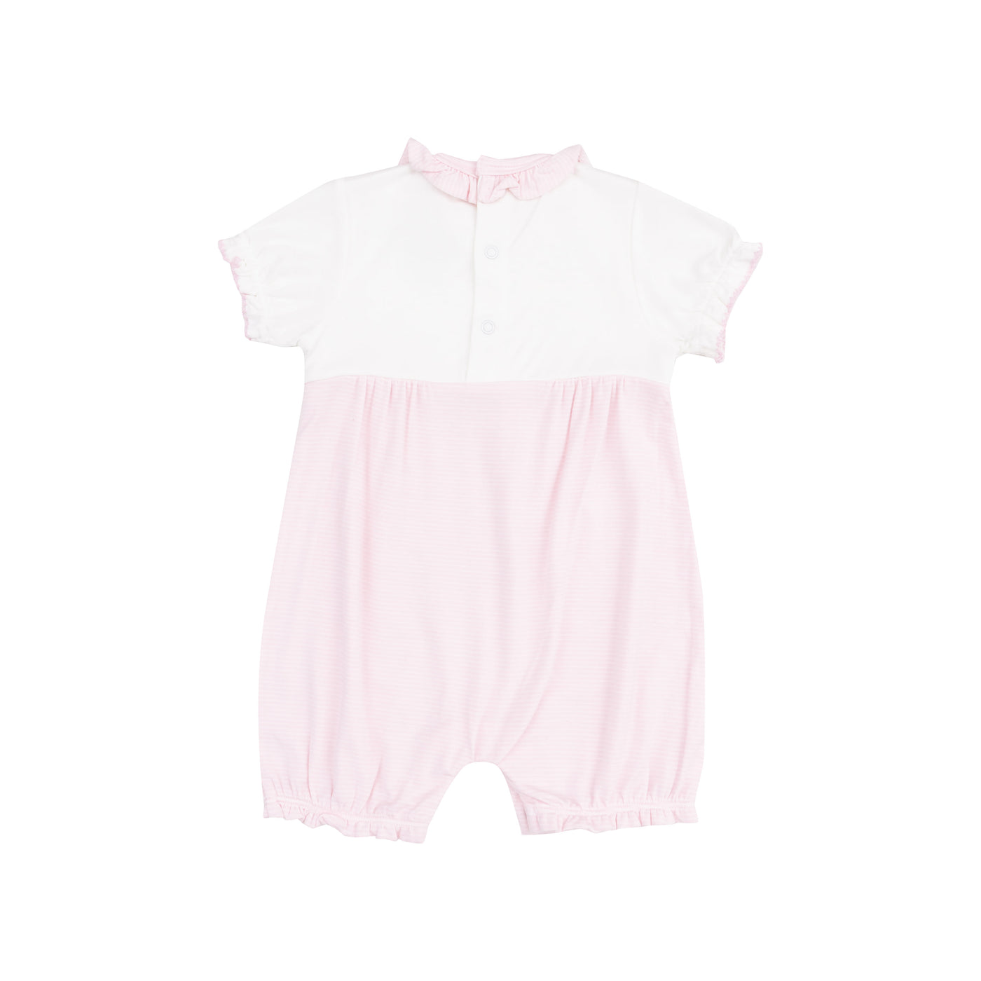 Tiny Bunny Ruffle Romper - Stripe Classic Pink