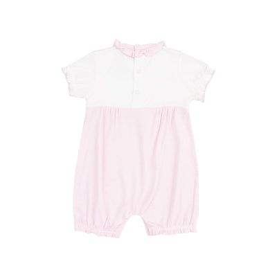 Tiny Bunny Ruffle Romper - Stripe Classic Pink