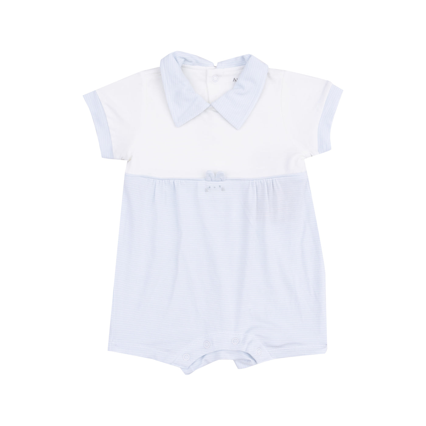 Tiny Bunny Romper - Stripe Classic Blue