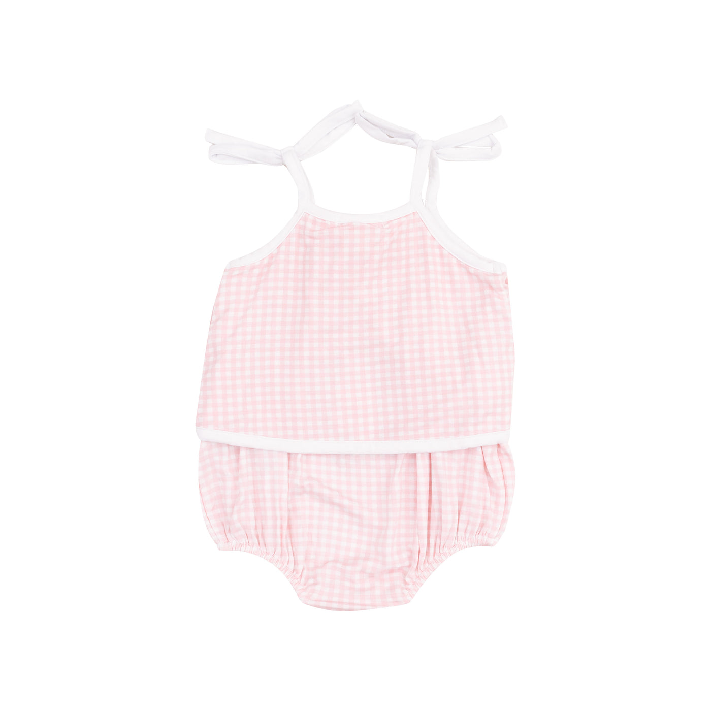 Swing Front Sunsuit with Applique - Mini Gingham Pink