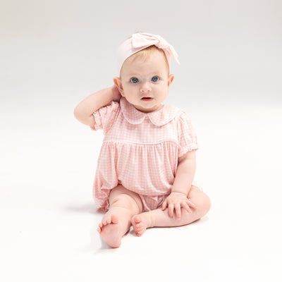 Classic Puff Sleeve Baby Doll Bubble - Mini Gingham Pink