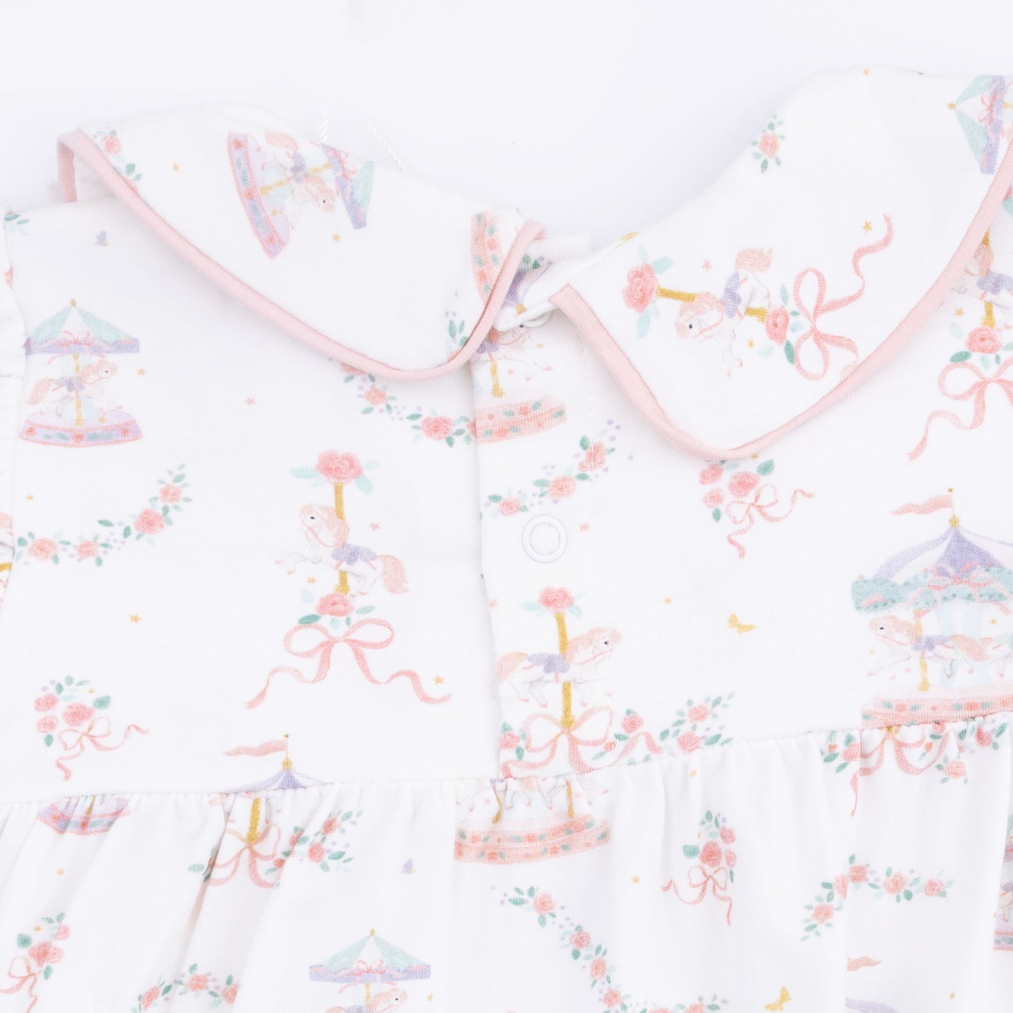 Carousel with Bows - Classic Puff Sleeve Babydoll Bubble