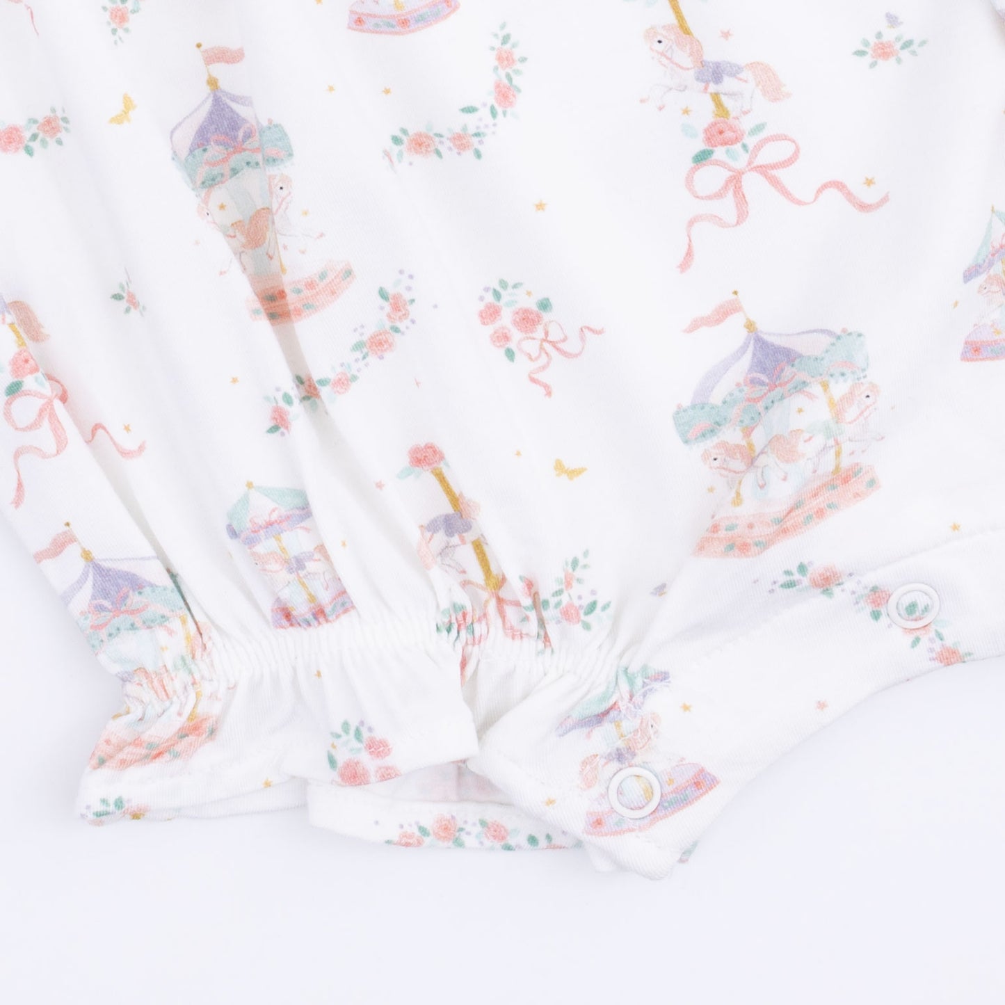 Carousel with Bows - Classic Puff Sleeve Babydoll Bubble