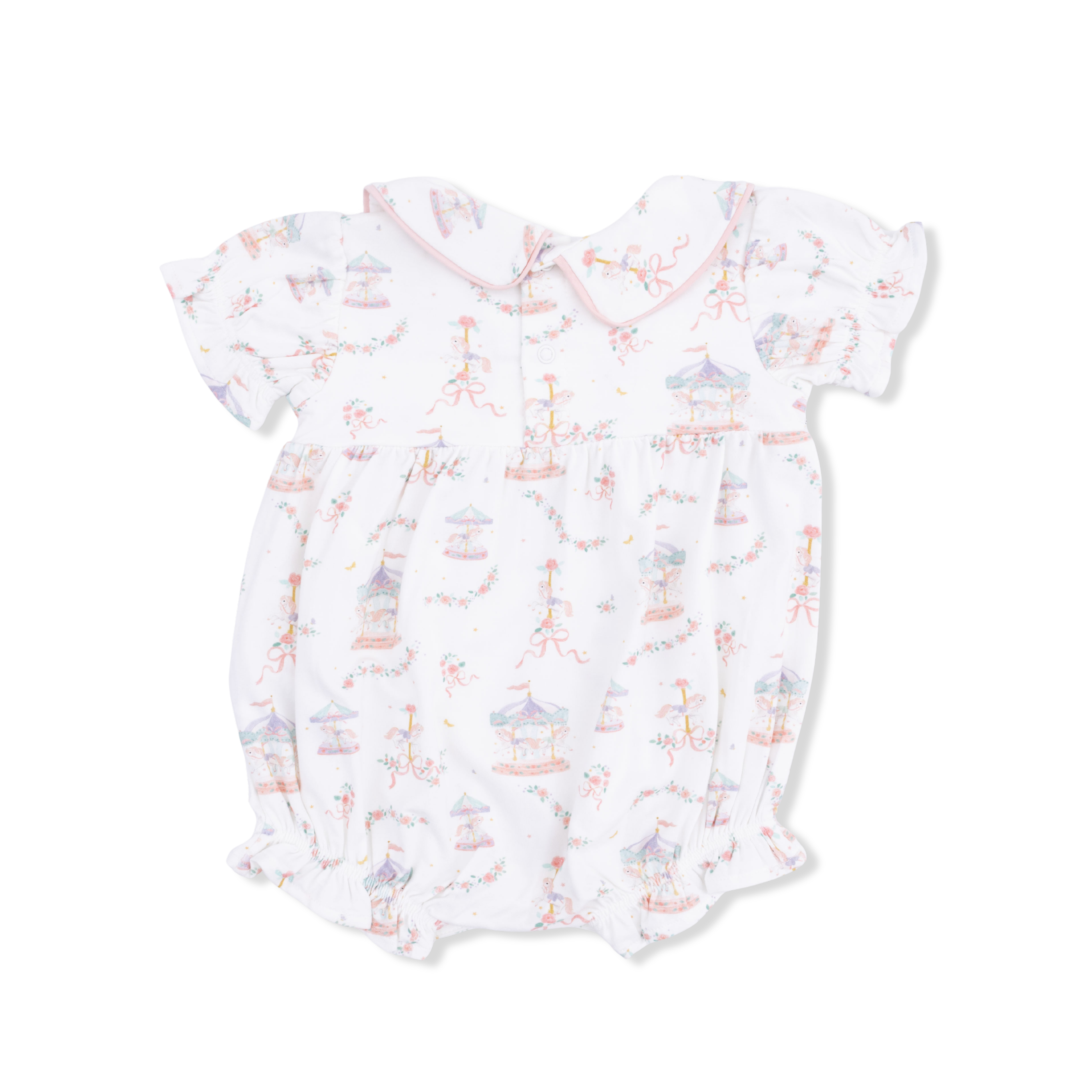 Carousel with Bows - Classic Puff Sleeve Babydoll Bubble-Angel Dear