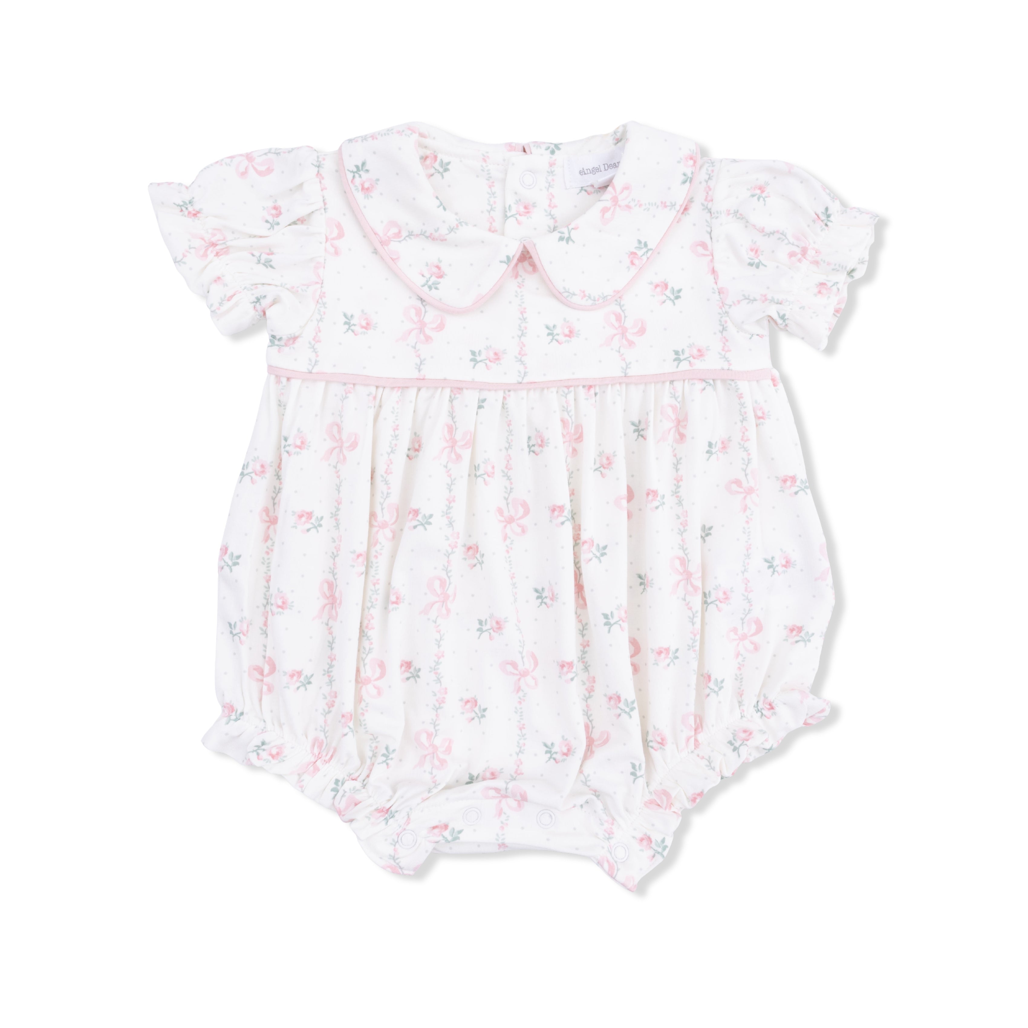 Dainty Buds and Bows - Classic Puff Sleeve Babydoll Bubble-Angel Dear