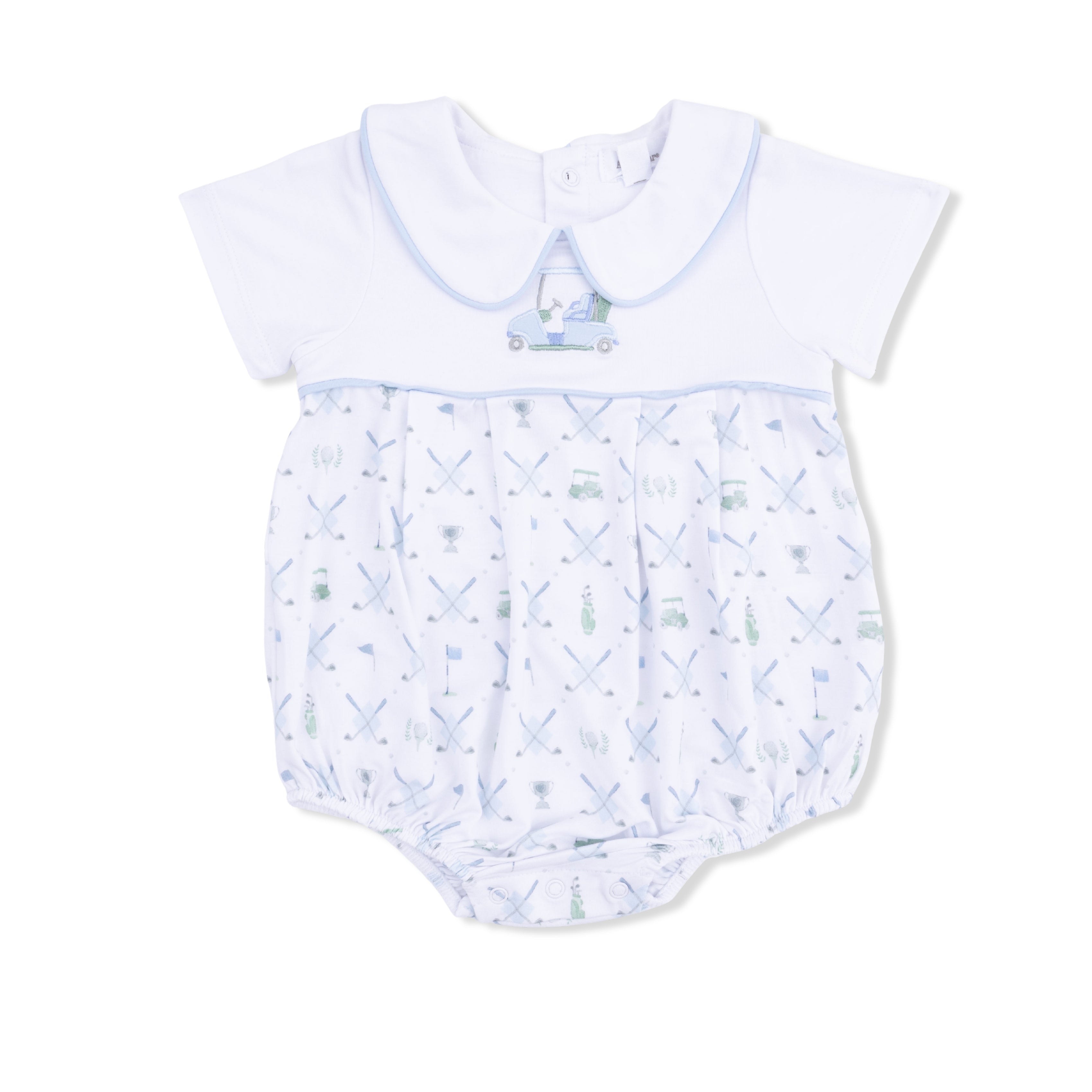Golf Trellis Blue - Classic Box Pleat Bubble-Angel Dear