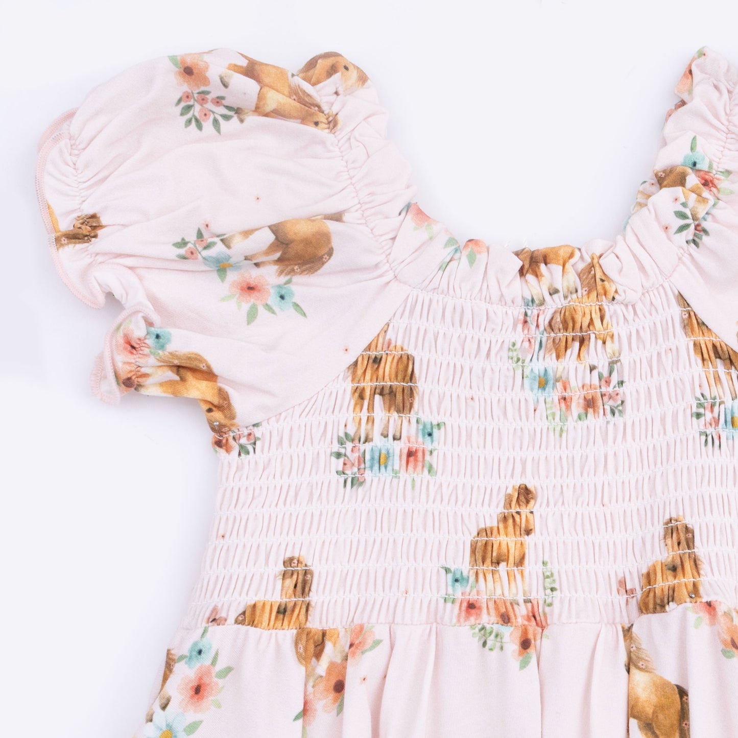 Pink Ponies - Smocked Twirly Dress and Bloomer