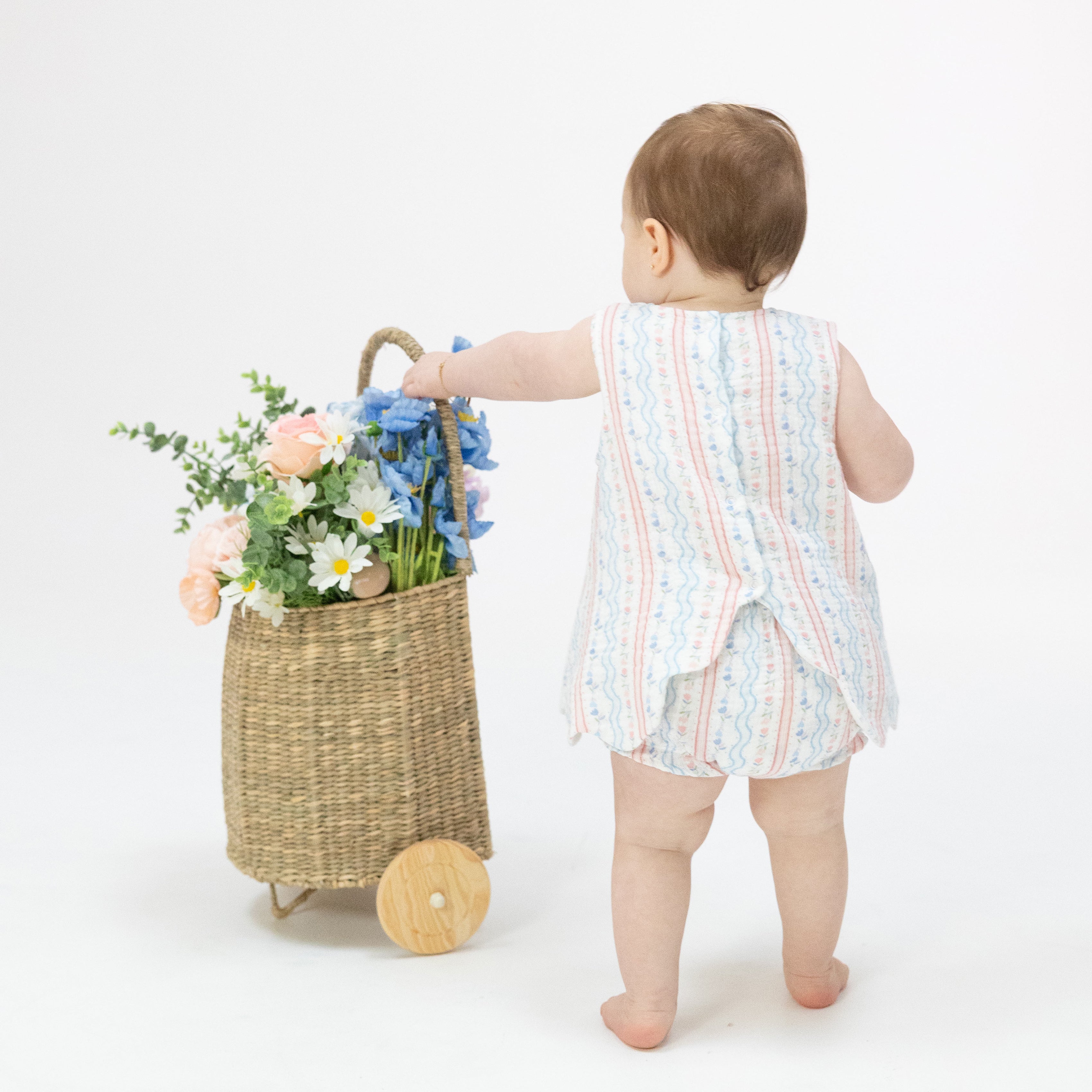 Tulip Stripe - Scallop Back Top with Bloomer-Angel Dear