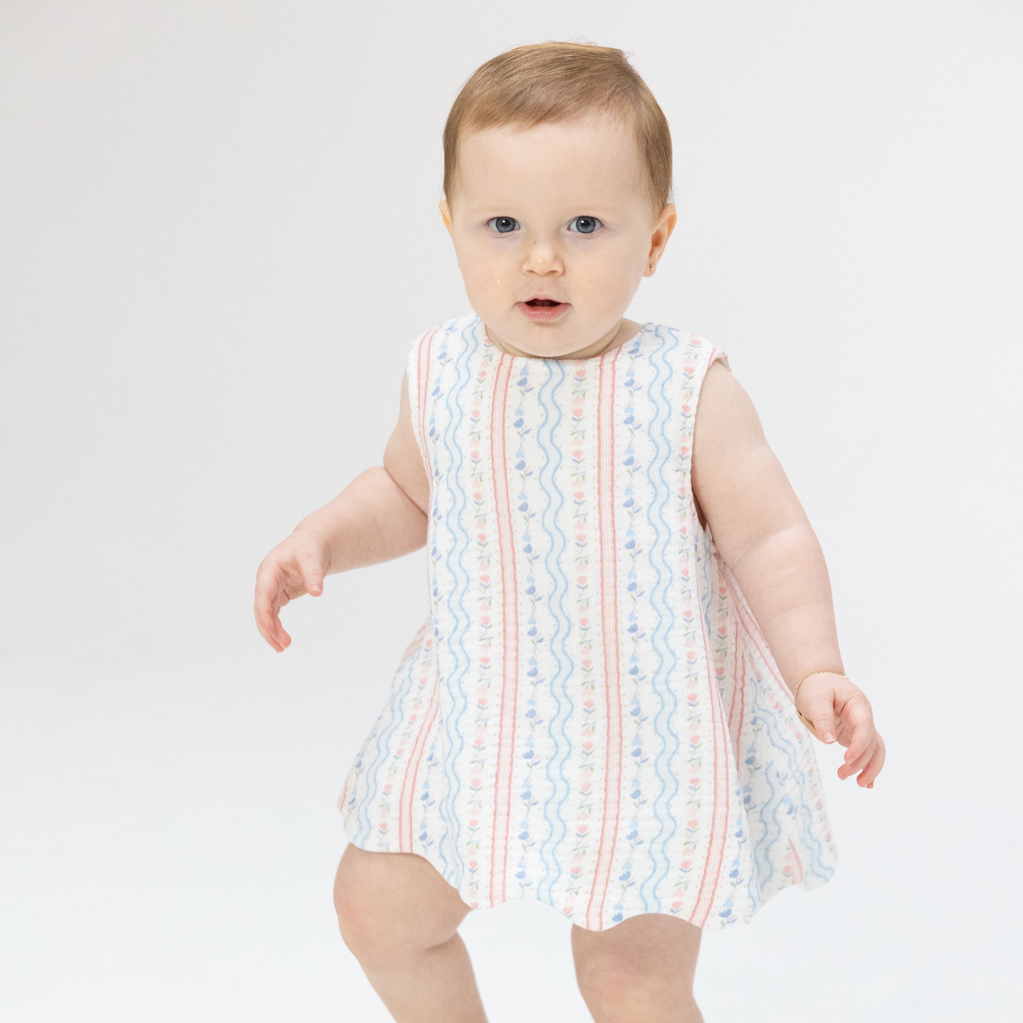 Tulip Stripe - Scallop Back Top with Bloomer-Angel Dear