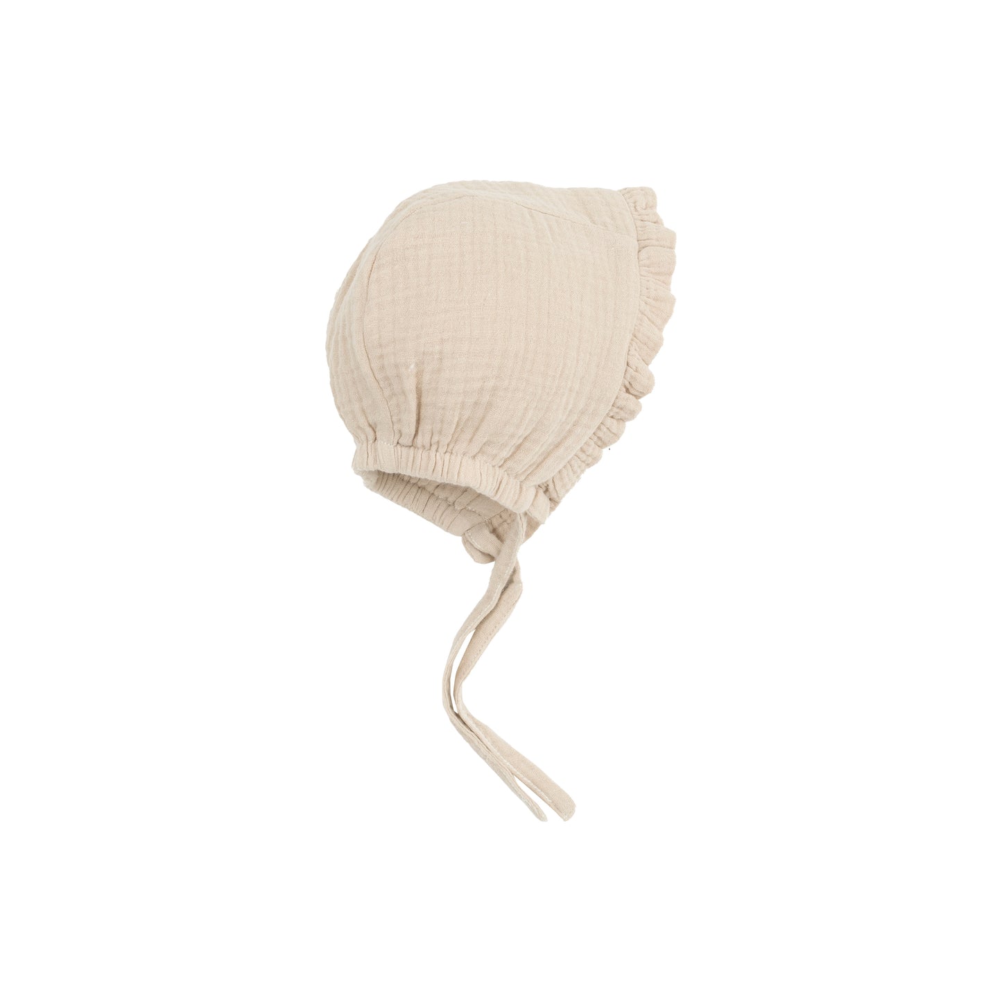 Ruffle Bonnet - Solid Muslin Oxford Tan-Angel Dear