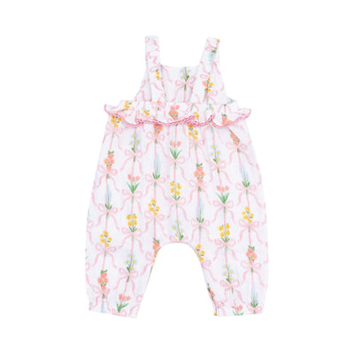 Ruffle Waist Romper - Ribbon Bouquets