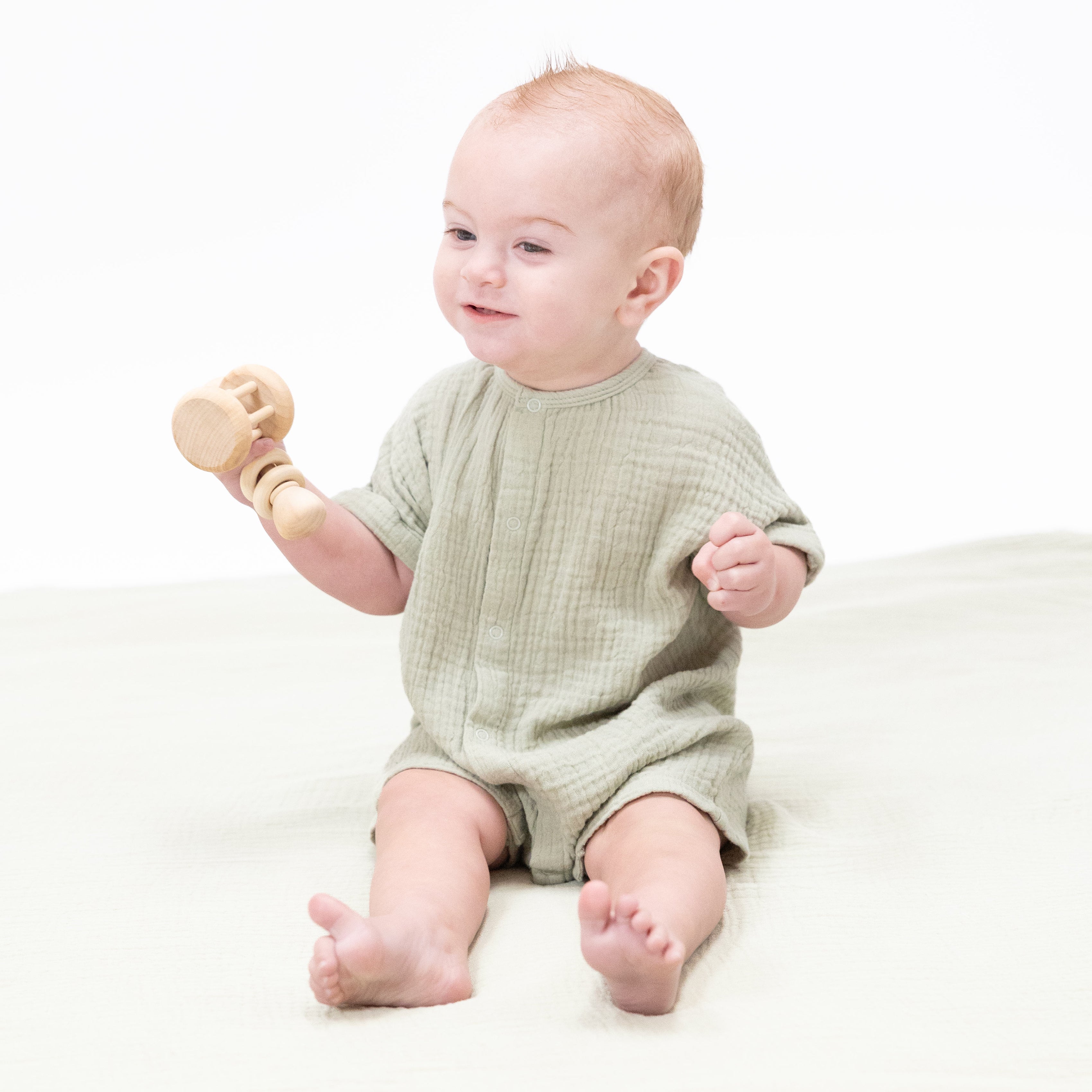 Solid Muslin Desert Green - Dolman Henley Shortall-Angel Dear