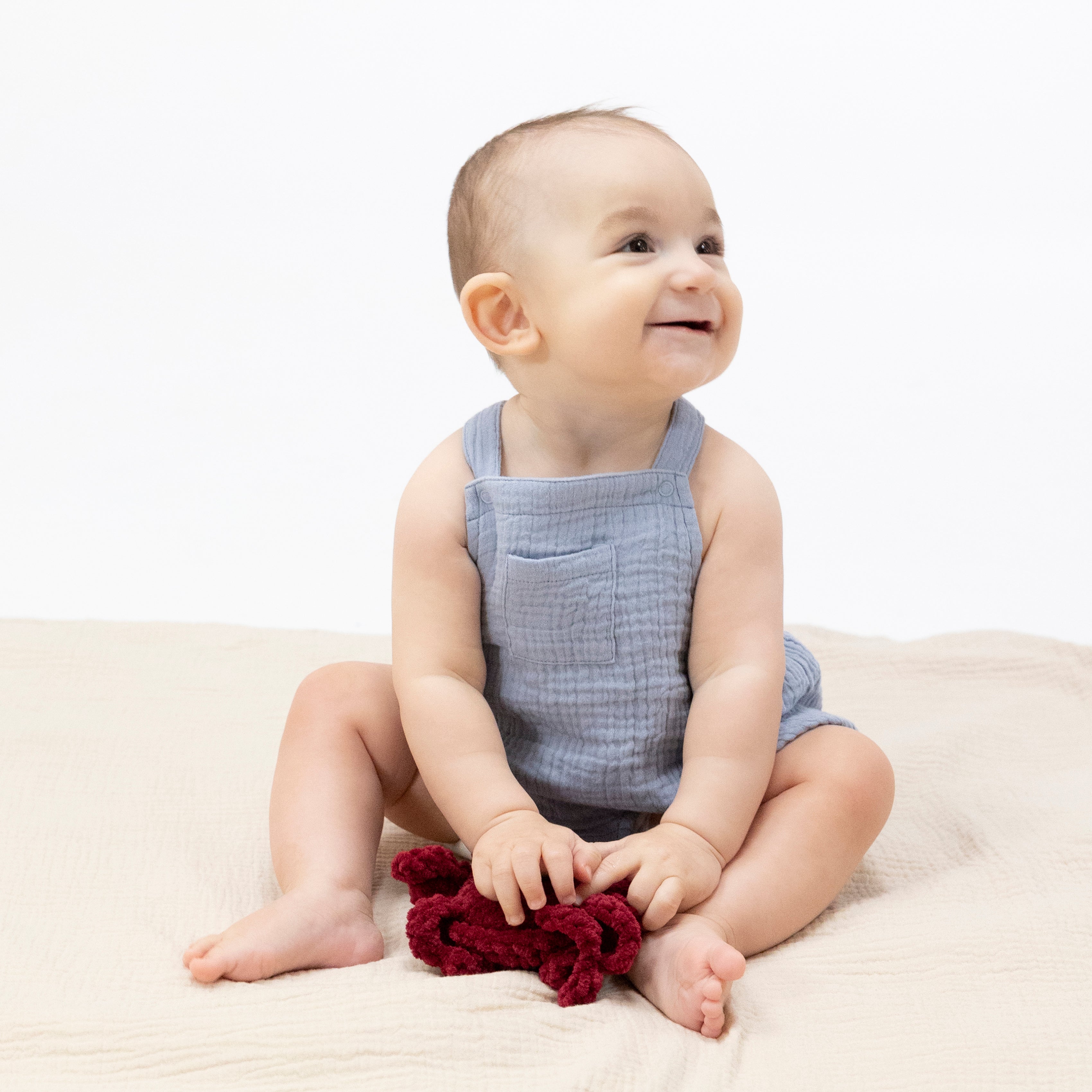 Solid Muslin Blue Blizzard - Sunsuit-Angel Dear