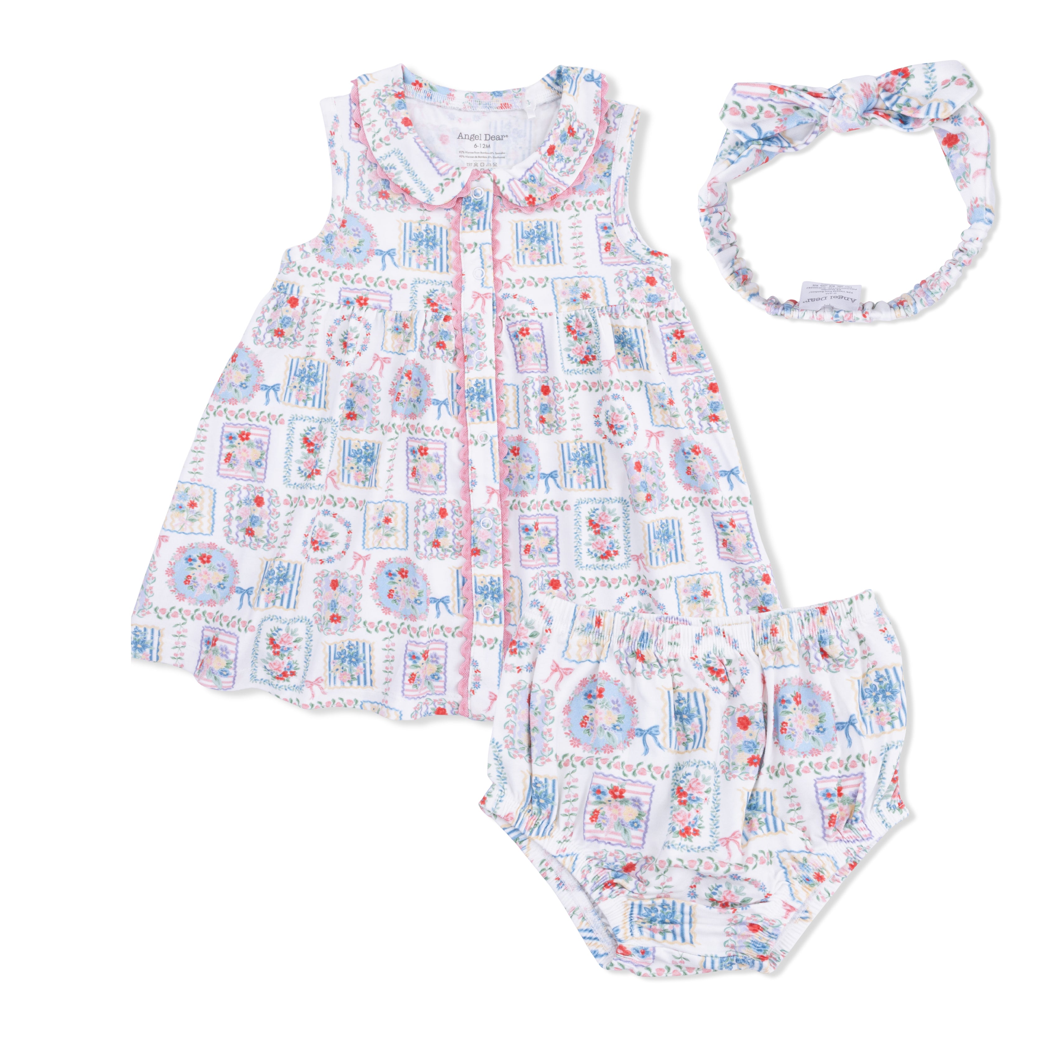 Julep’s Floral Patchwork - Jill Dress with Bloomer & Knot Headband Set