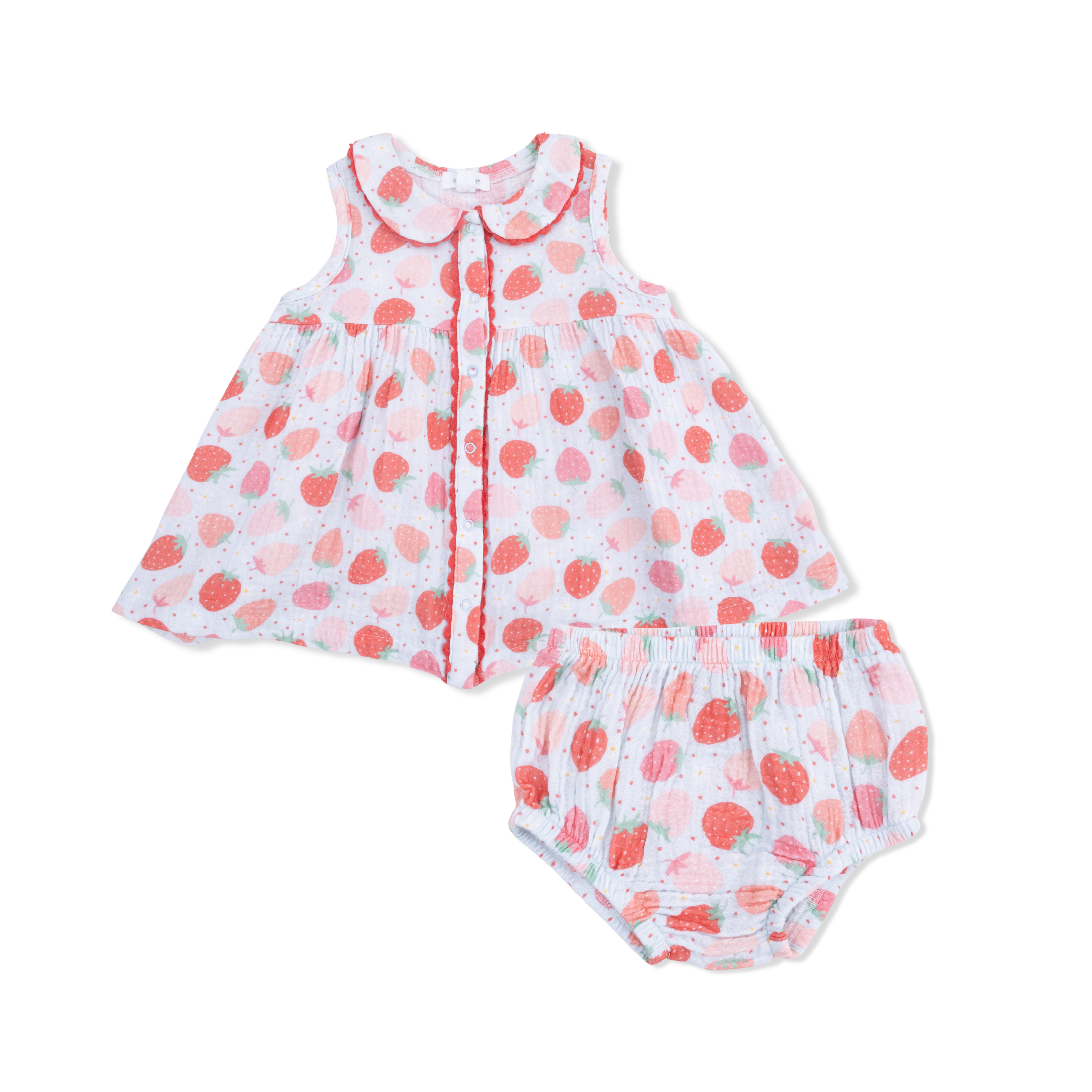 Strawberry Bliss - Jill Dress Sleeveless with Bloomer-Angel Dear