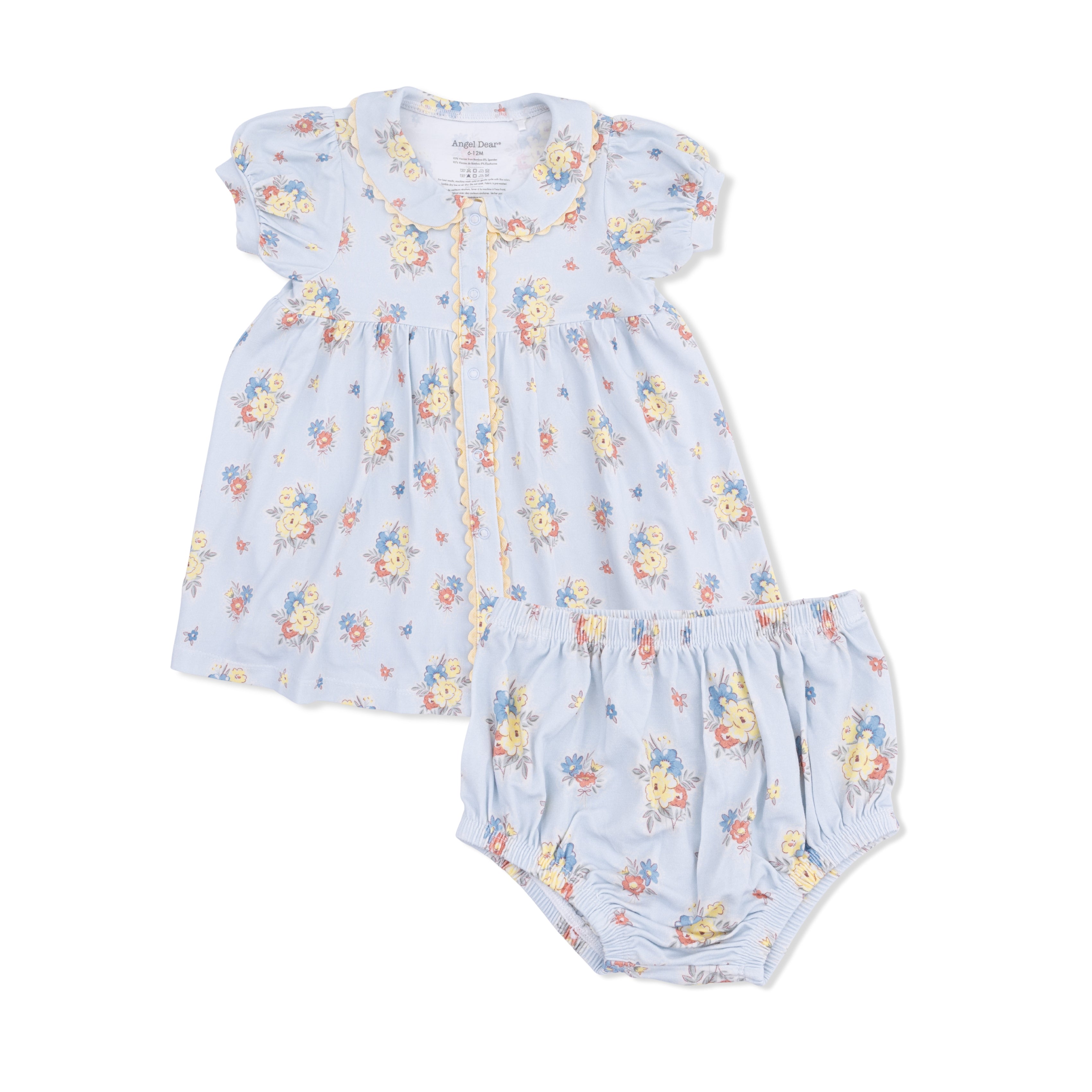 Country Stitch Floral  - Betty Dress Puff Sleeve with Bloomer-Angel Dear