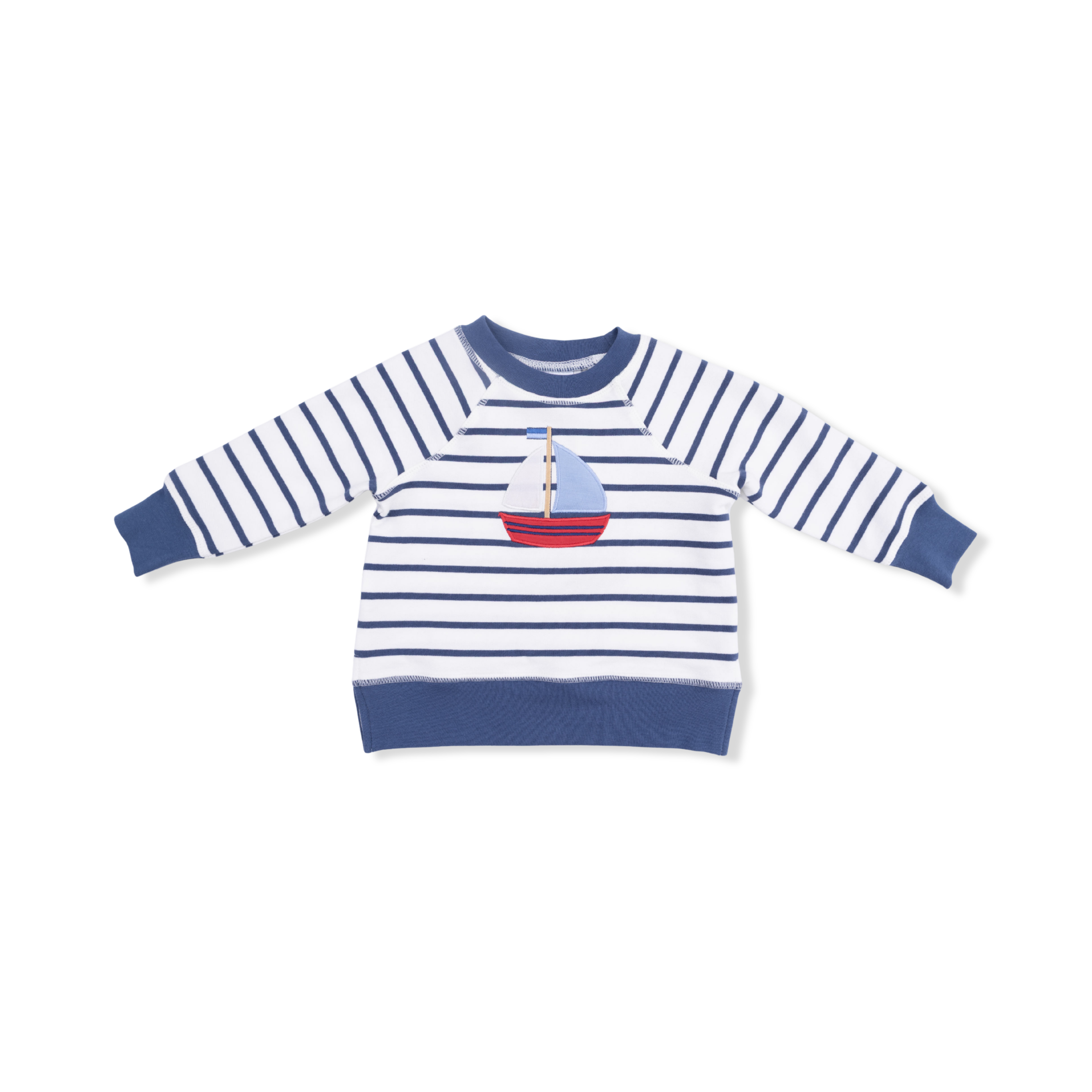 Bubbly Sailboat French Terry - Raglan Sweatshirt-Angel Dear