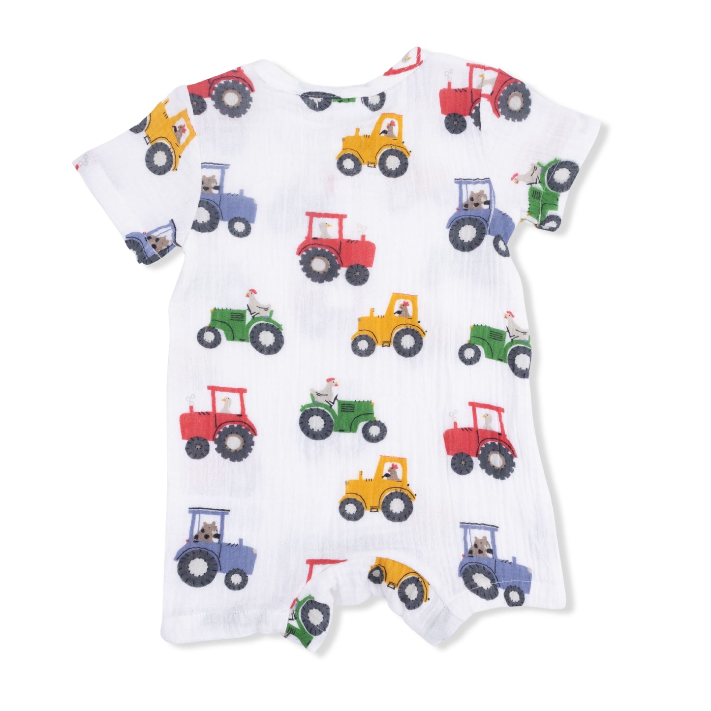 Tractor Friends - Muslin Henley Shortall with Bucket hat-Angel Dear