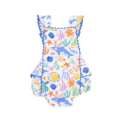 Ric-Rac Ruffle Sunsuit - Colorful Reef