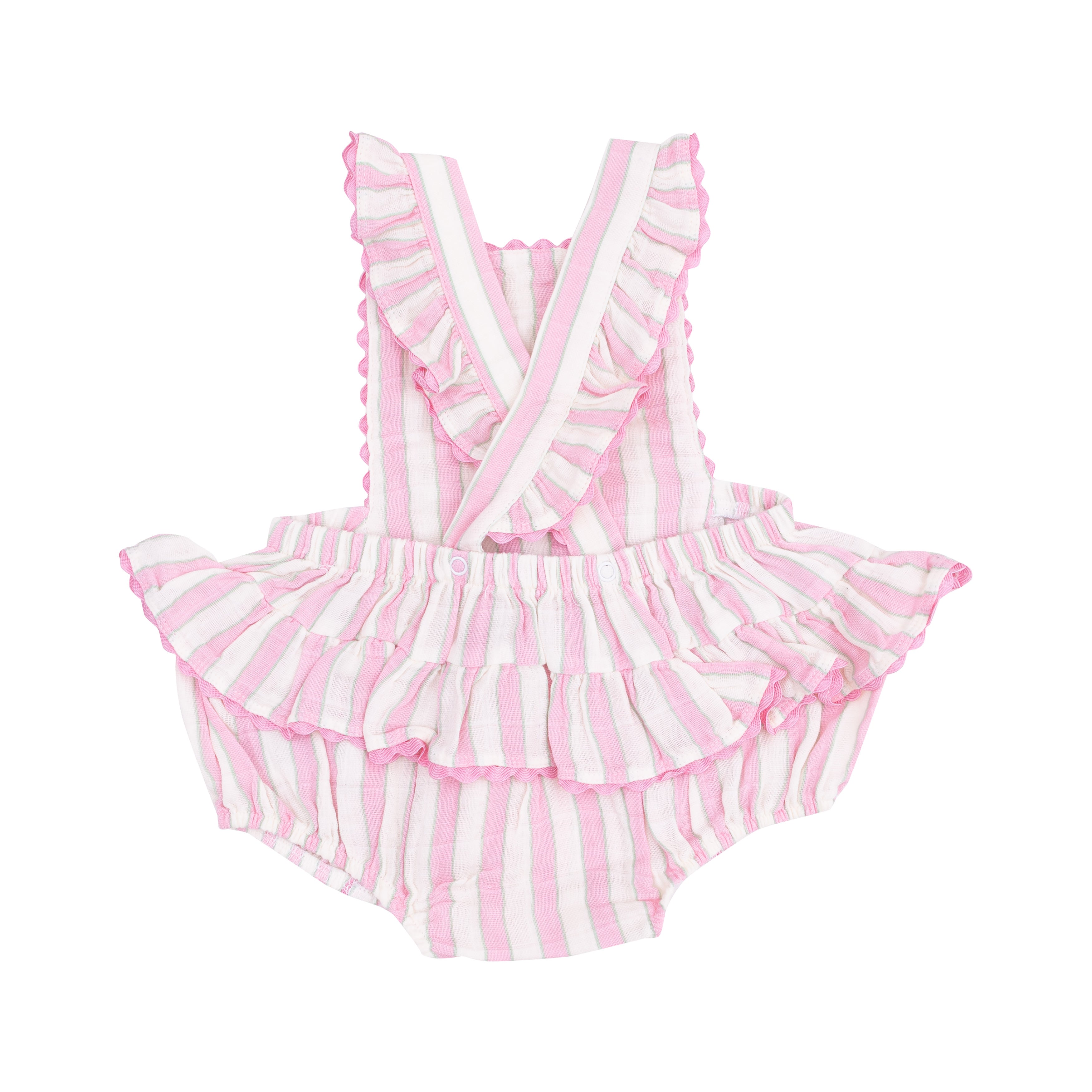 Ric-Rac Ruffle Sunsuit - Candy Stripe – Angel Dear