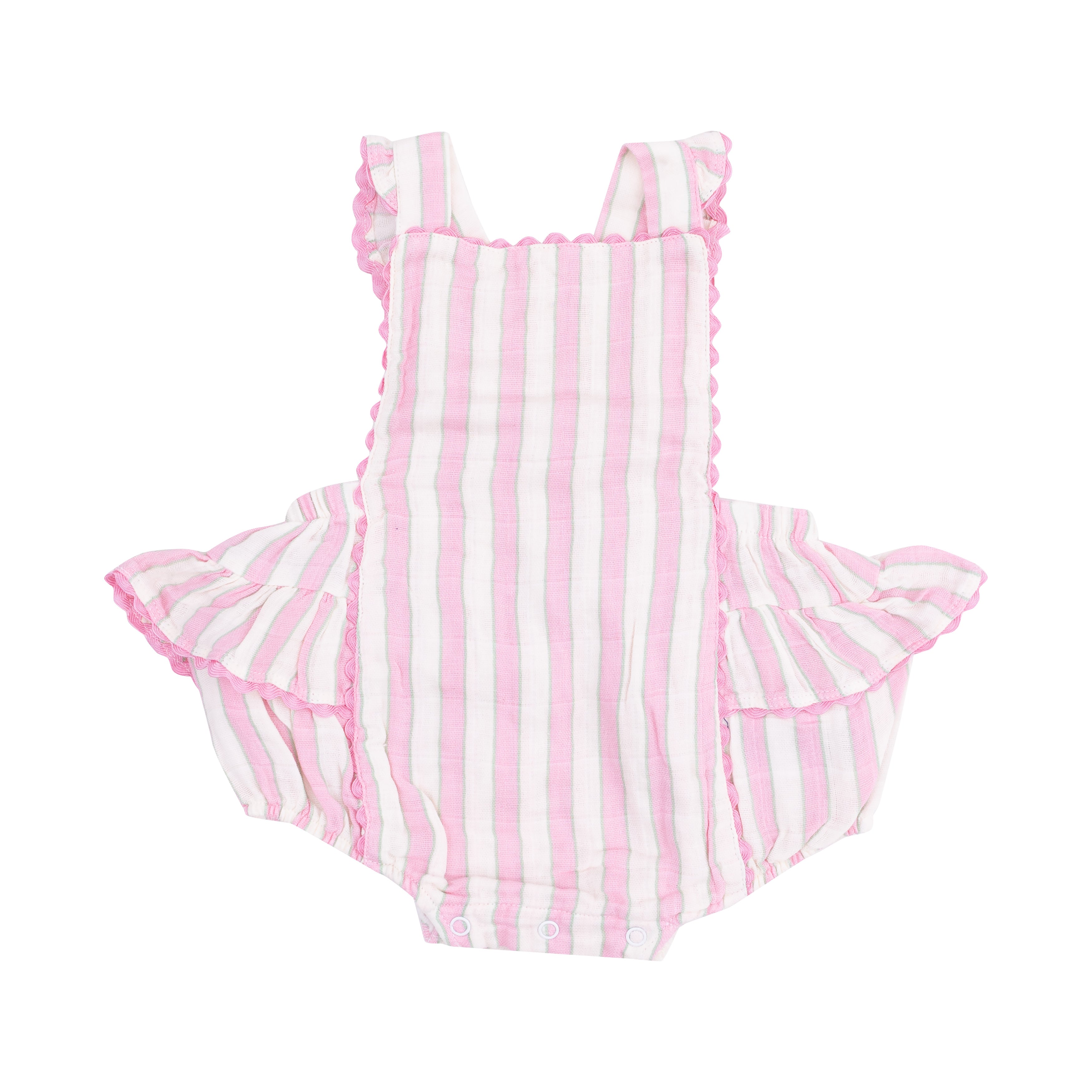 Ric-Rac Ruffle Sunsuit - Candy Stripe – Angel Dear