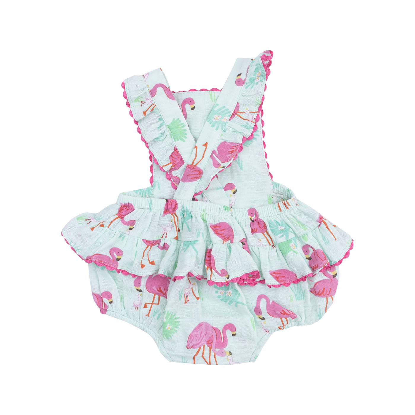 Ric-Rac Ruffle Sunsuit - Flamingos