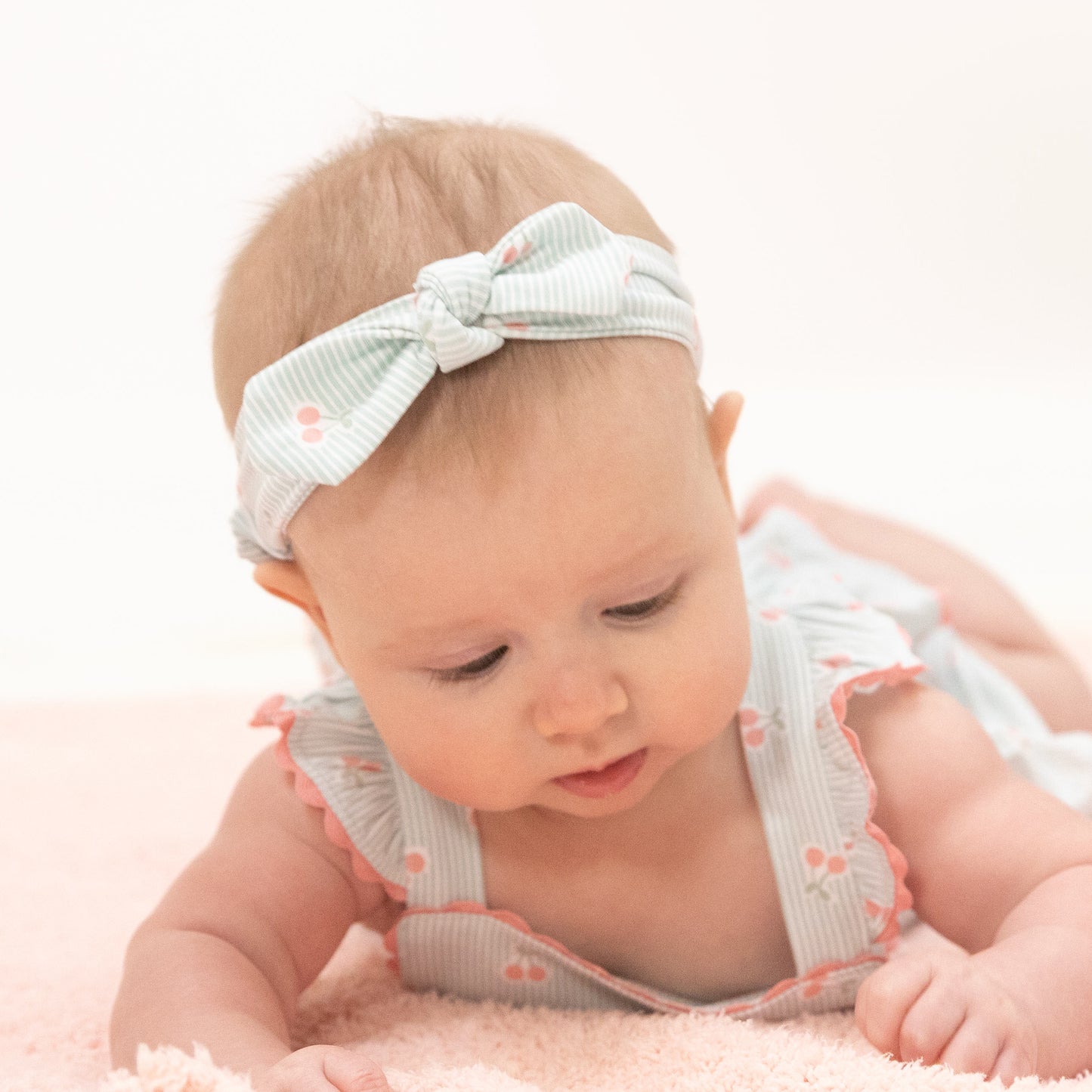 Tiny Cherry Stripe - Knot Headband-Angel Dear