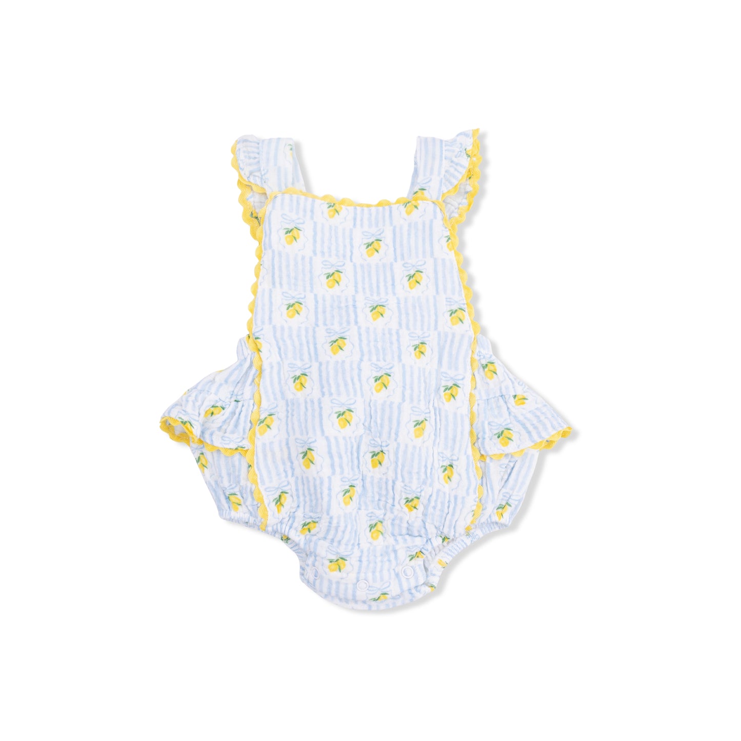 Lovely Lemons - Ric Rac Ruffle Sunsuit-Angel Dear