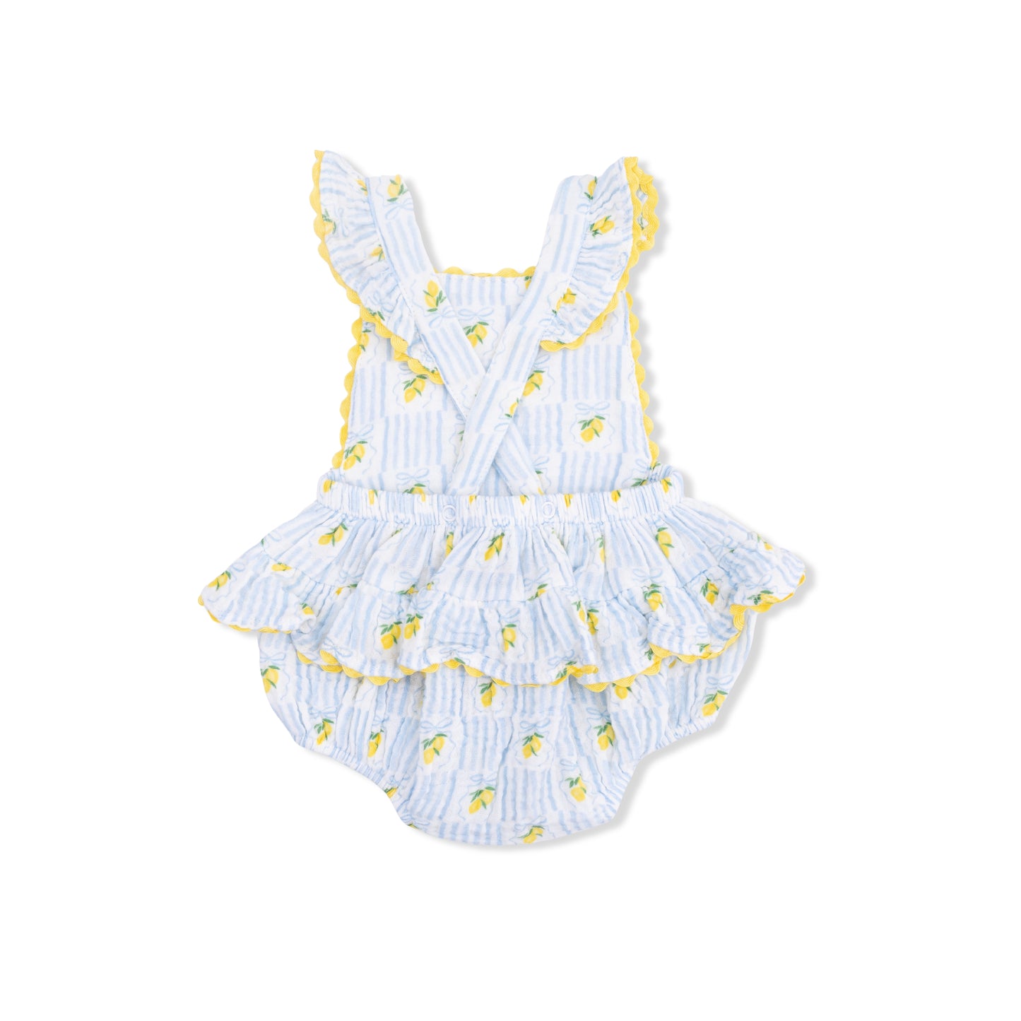 Lovely Lemons - Ric Rac Ruffle Sunsuit-Angel Dear