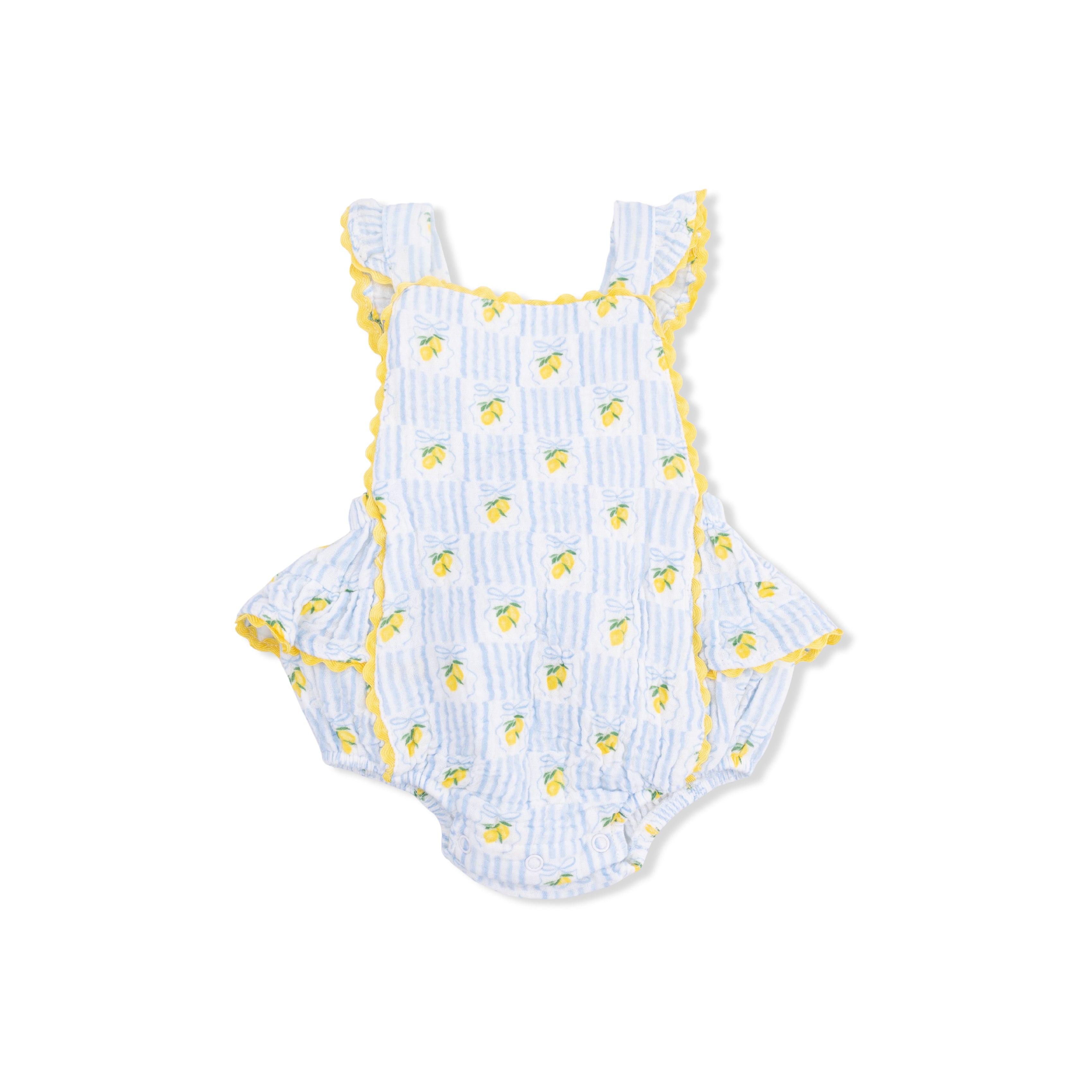 Lovely Lemons - Ric Rac Ruffle Sunsuit & Sun Hat-Angel Dear