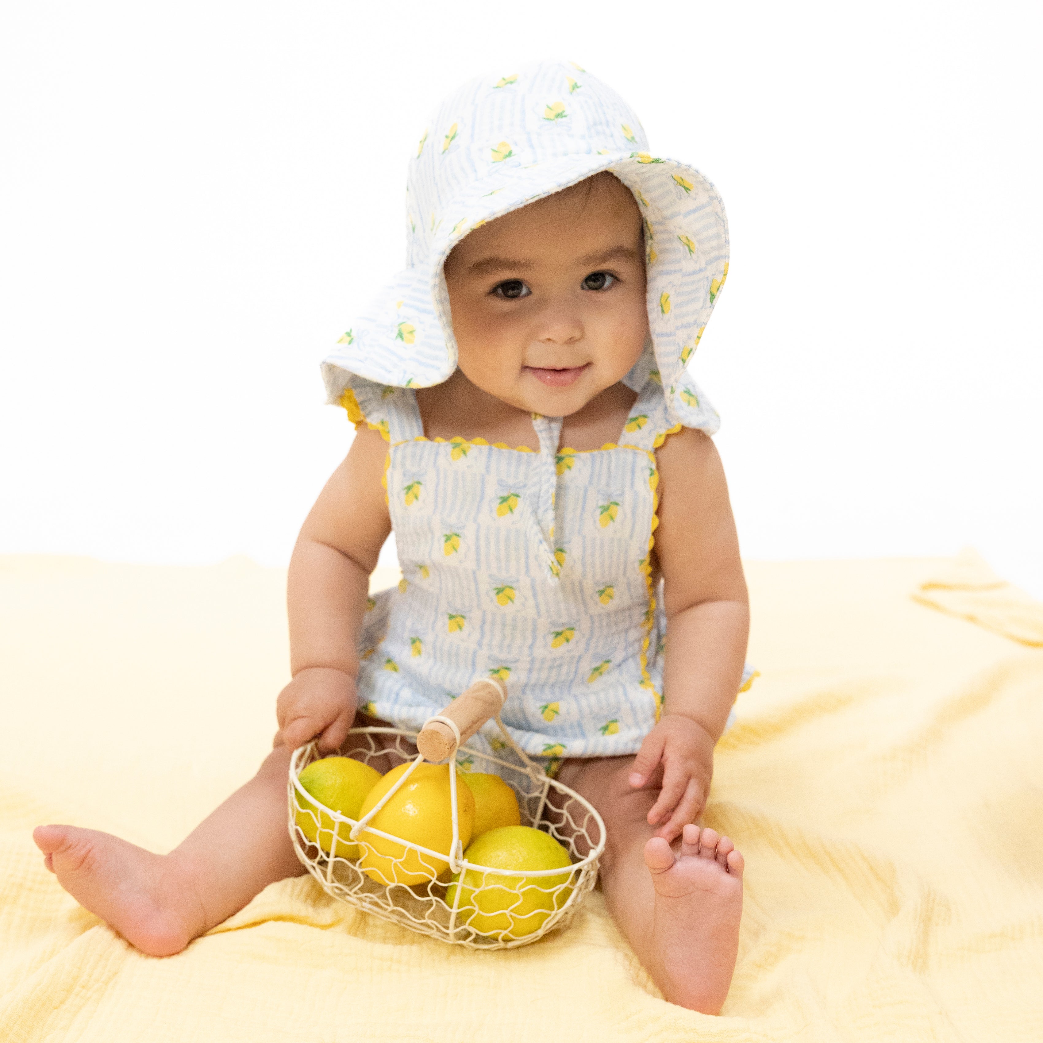 Lovely Lemons - Ric Rac Ruffle Sunsuit-Angel Dear