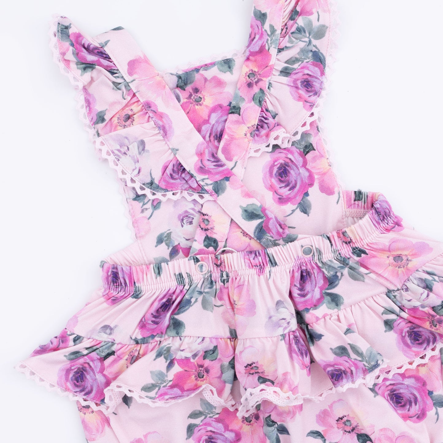 Rose Abundance - Ric Rac Ruffle Sunsuit – Angel Dear