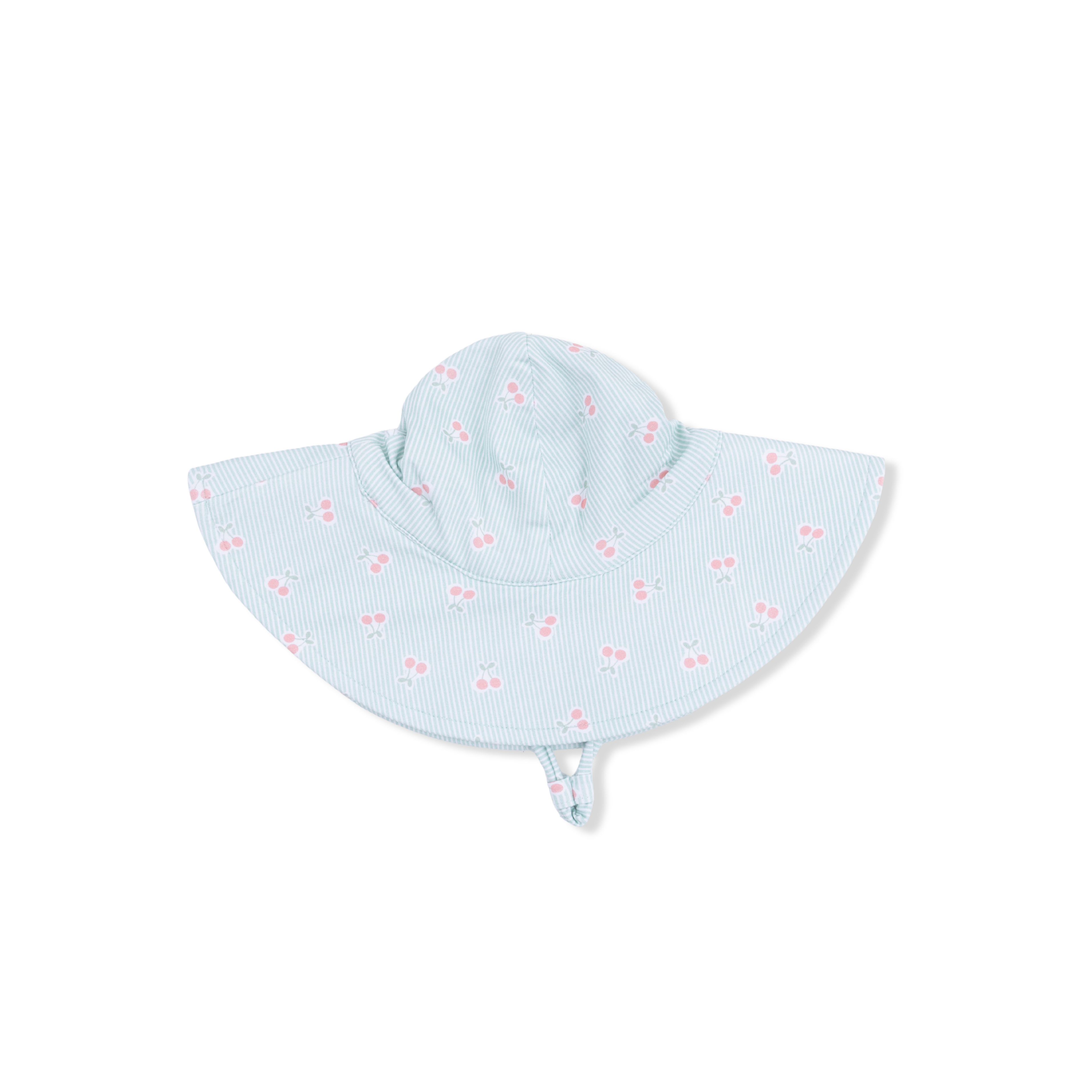 Tiny Cherry Stripe - Wide Brim Sun Hat-Angel Dear