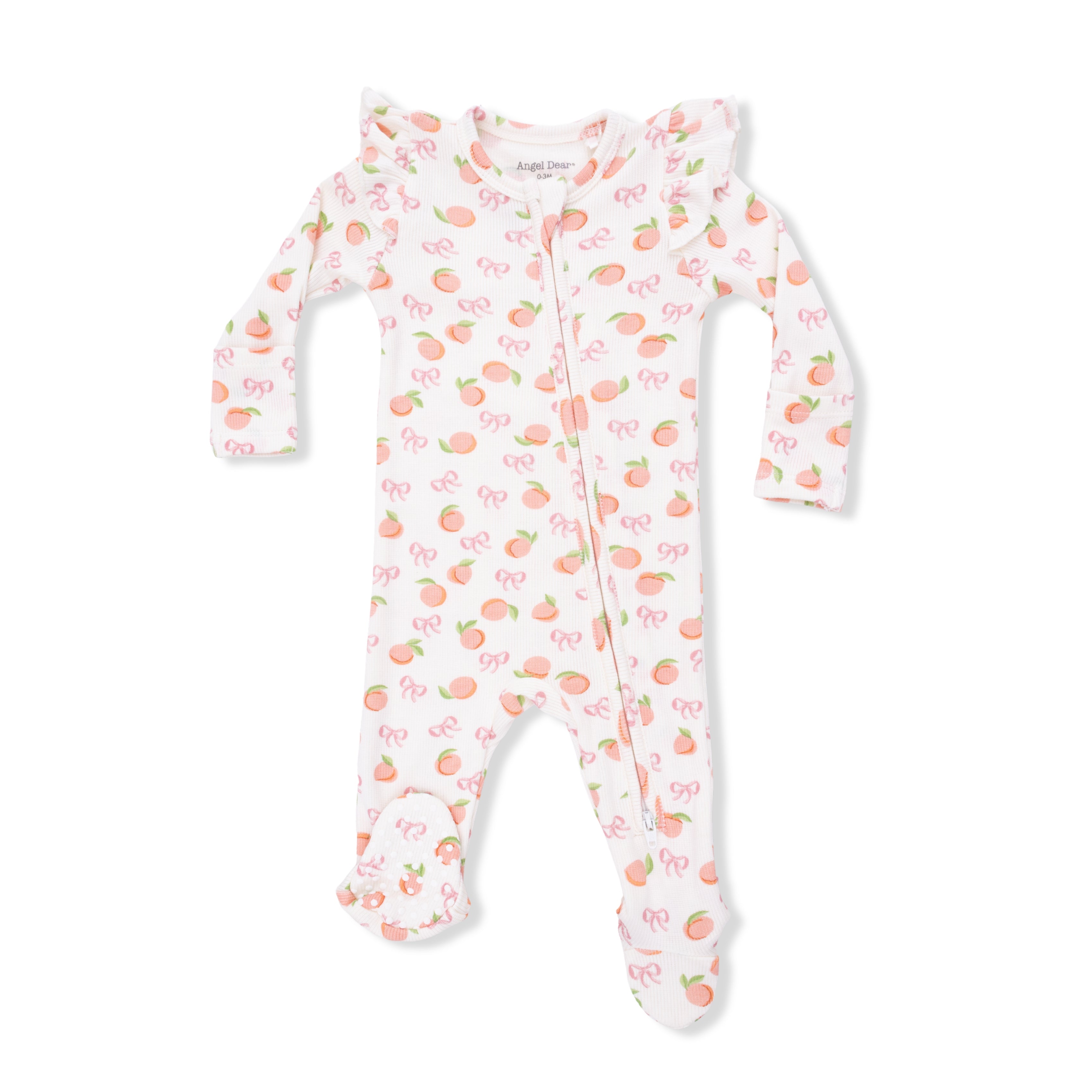 Little Peaches - 2 Way Ruffle Sleeve Zipper Footie-Angel Dear